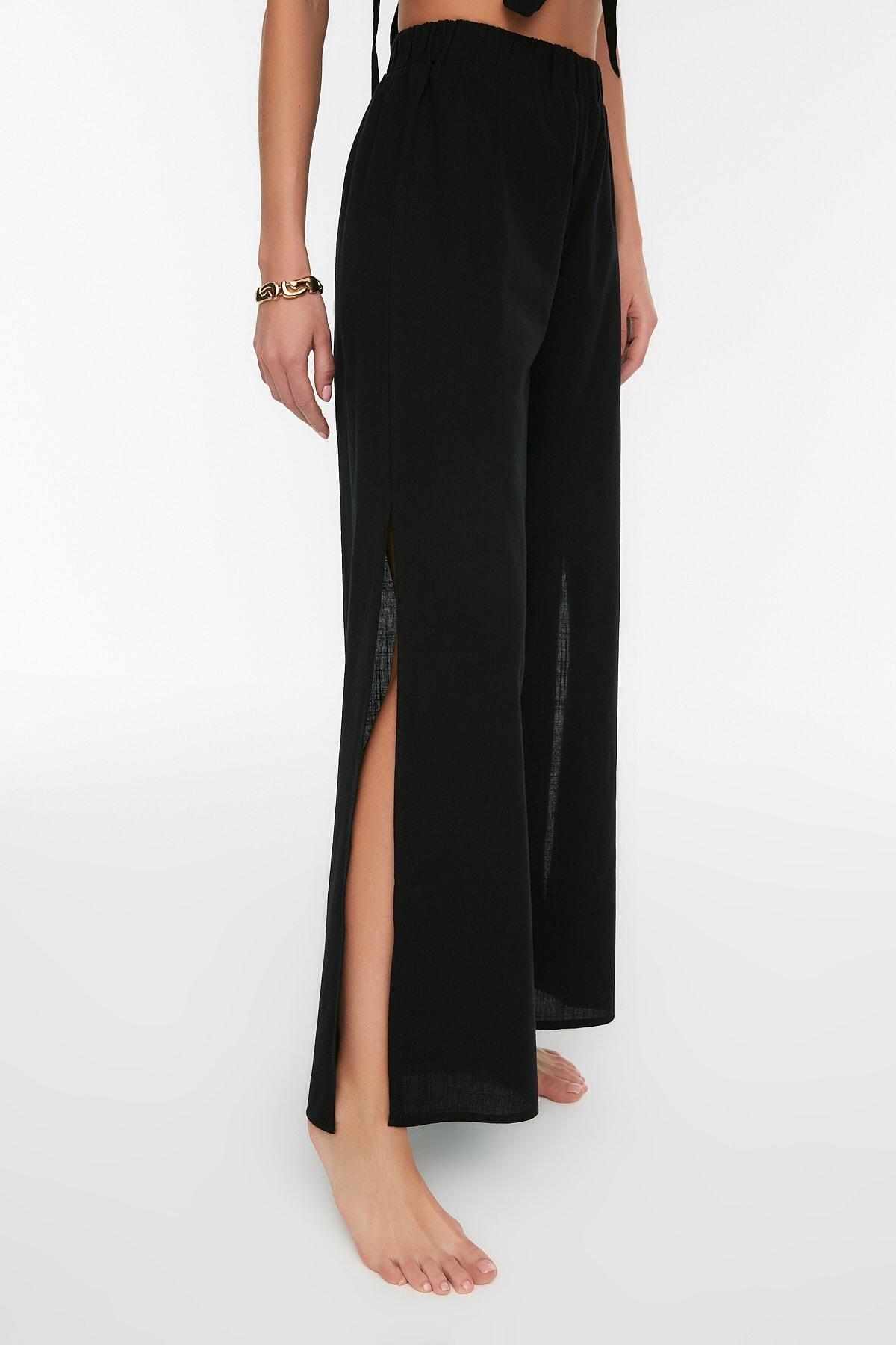 Black Wide Leg Pants, , large image number 2