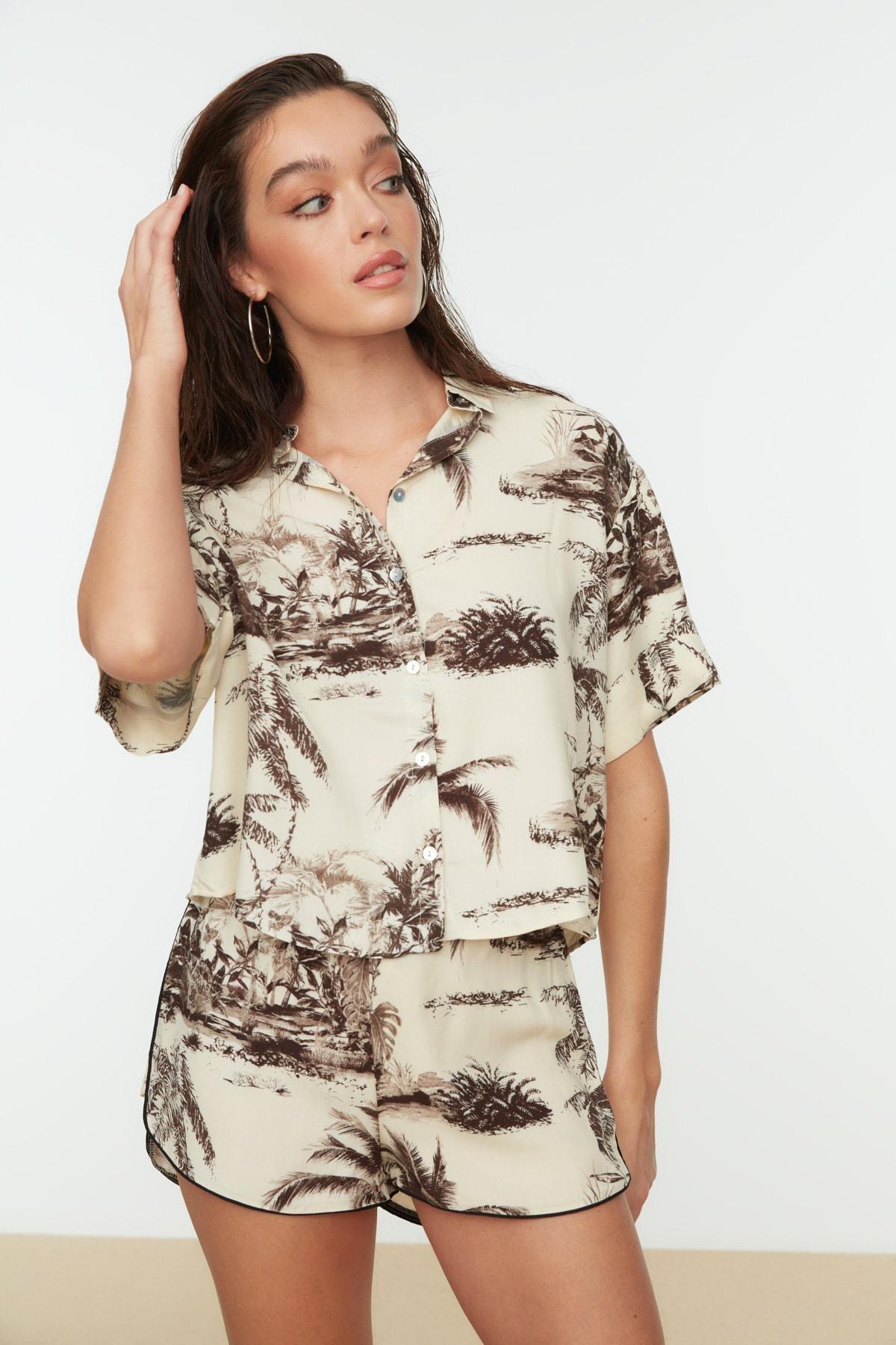Beige Printed Co-Ord Set, , large image number 0
