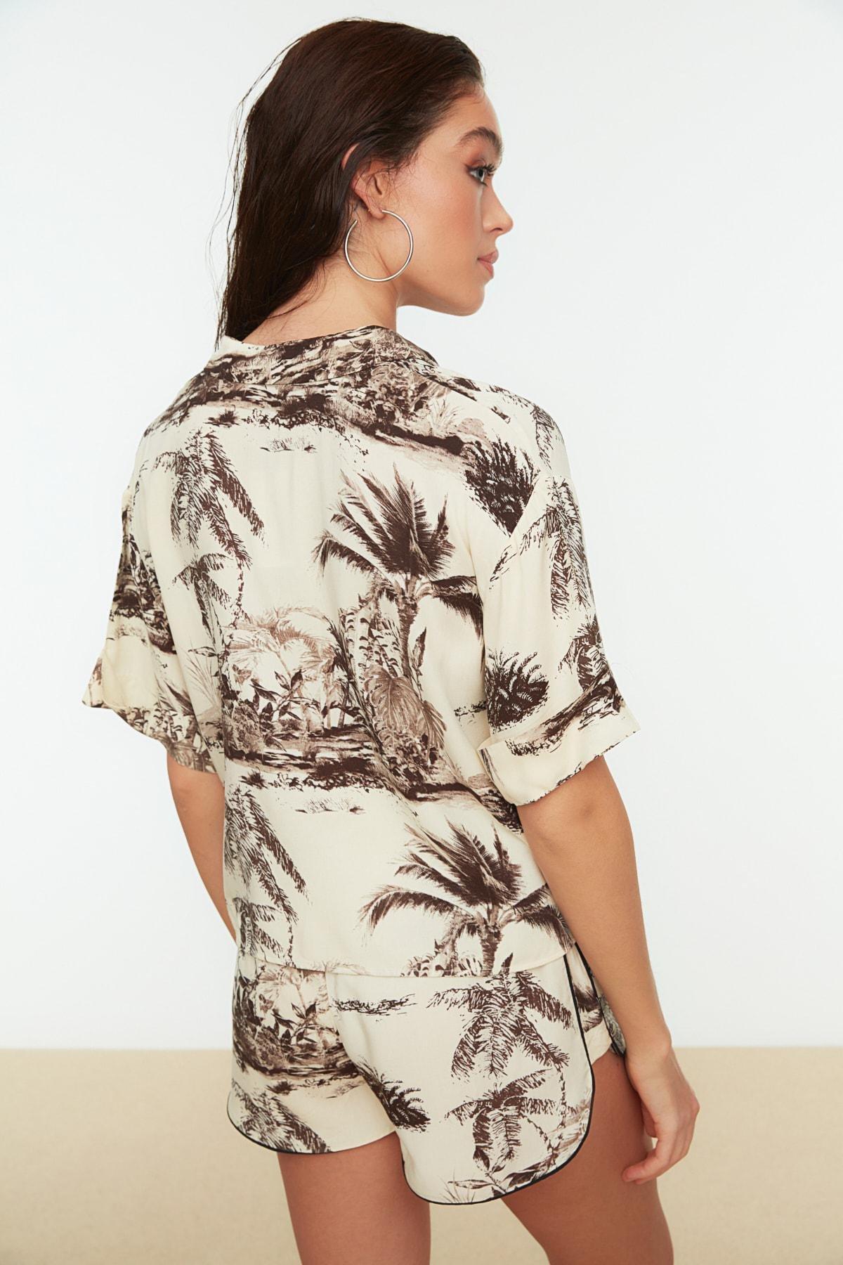Beige Printed Co-Ord Set, , large image number 3
