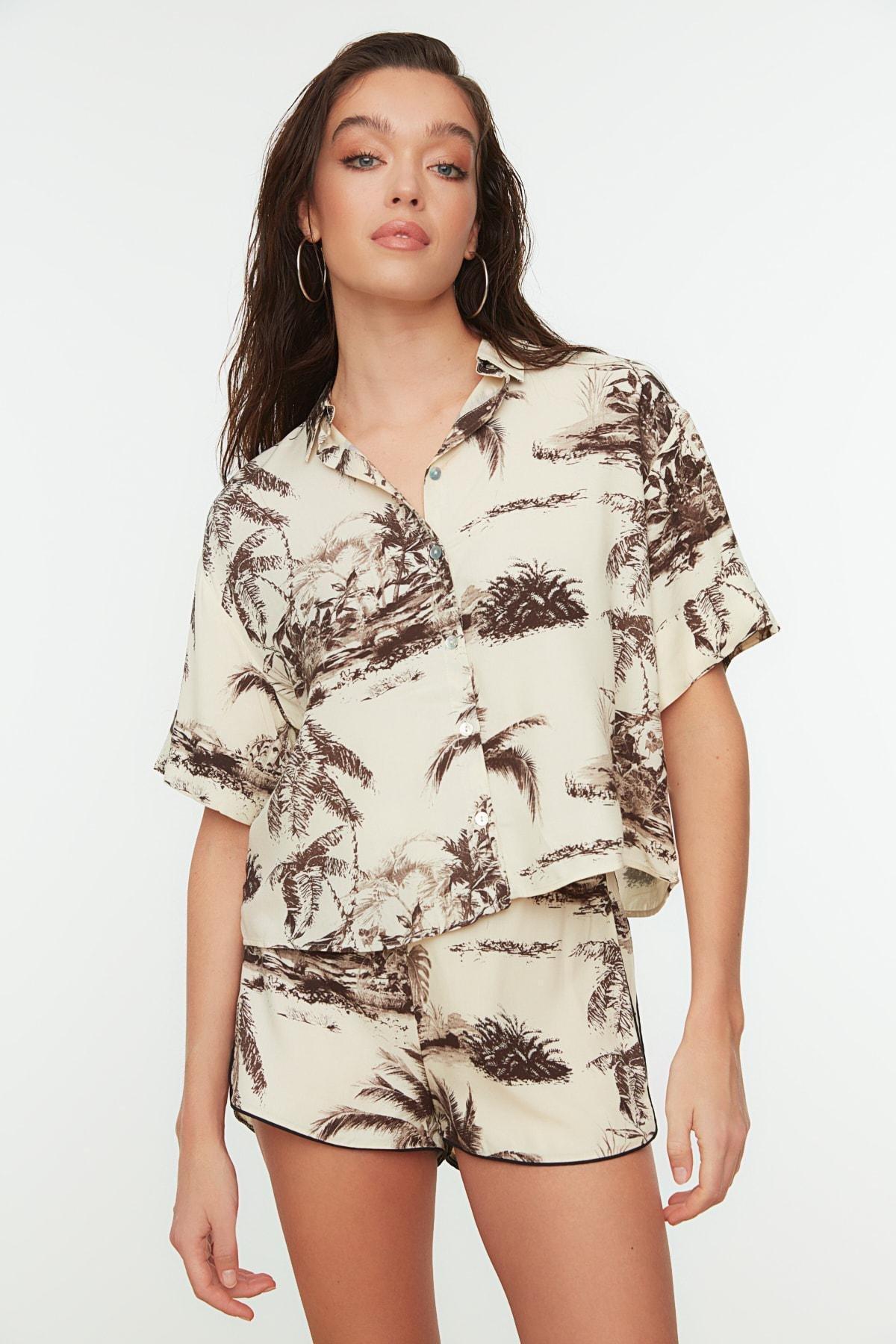 Beige Printed Co-Ord Set, , large image number 4