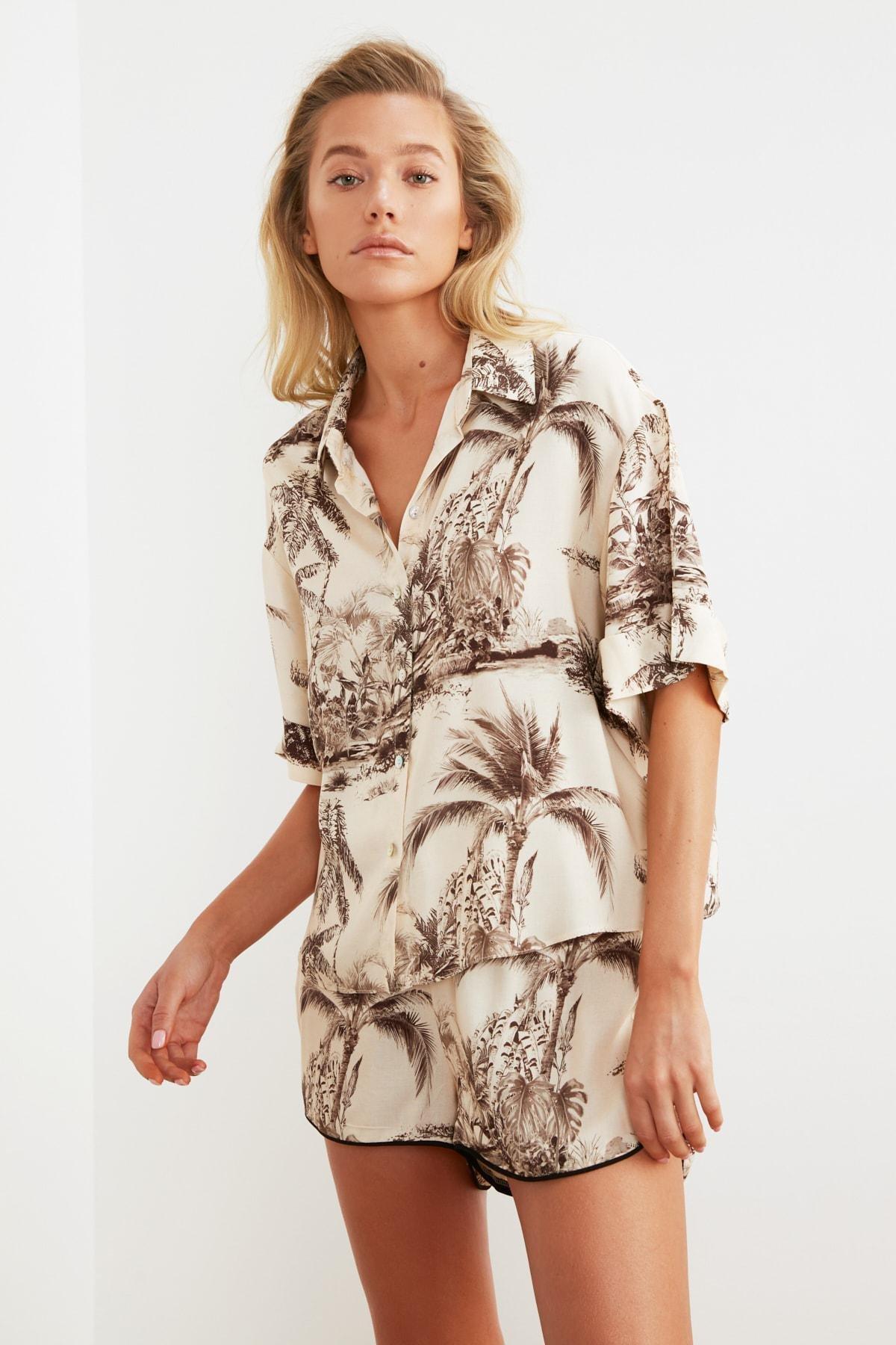Beige Printed Co-Ord Set, , large image number 7