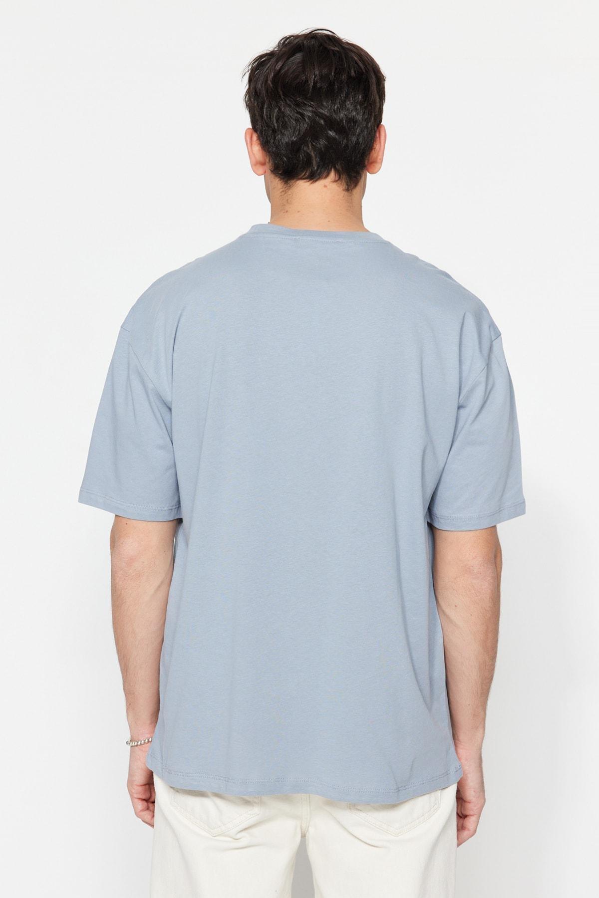 Gray Relaxed Crew Neck Tshirt, , large image number 9