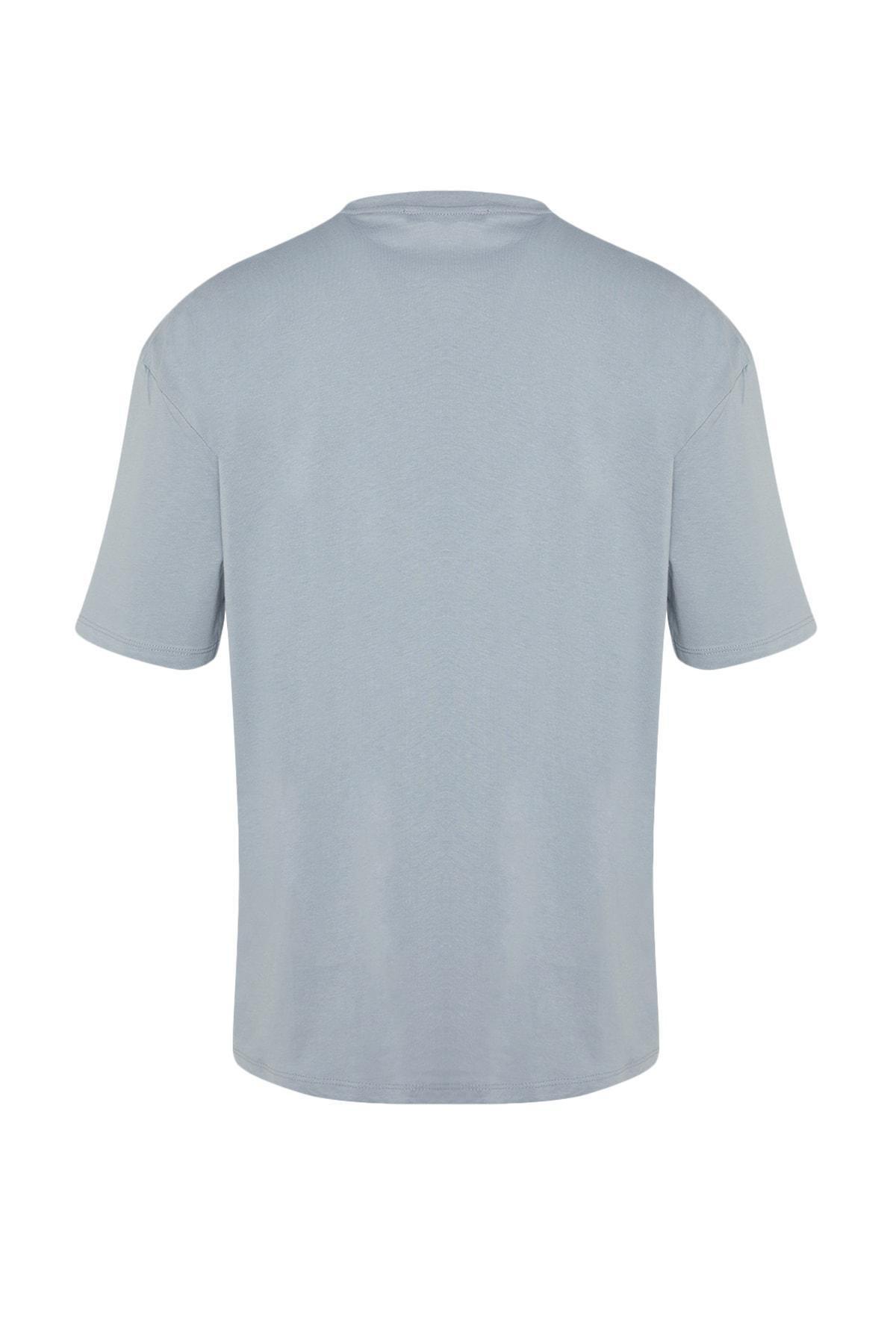 Gray Relaxed Crew Neck Tshirt, , large image number 11