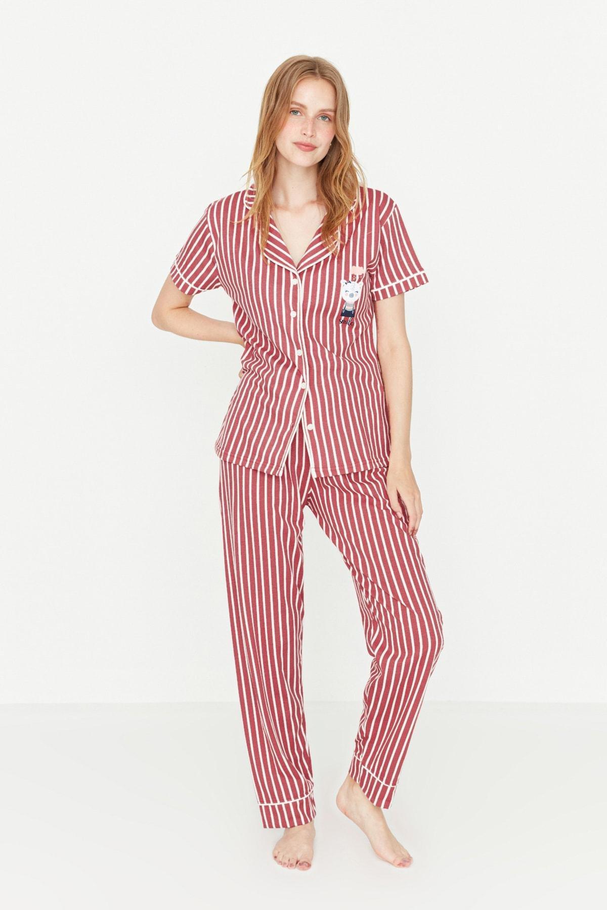 Pink Striped Pajama Set, , large image number 0
