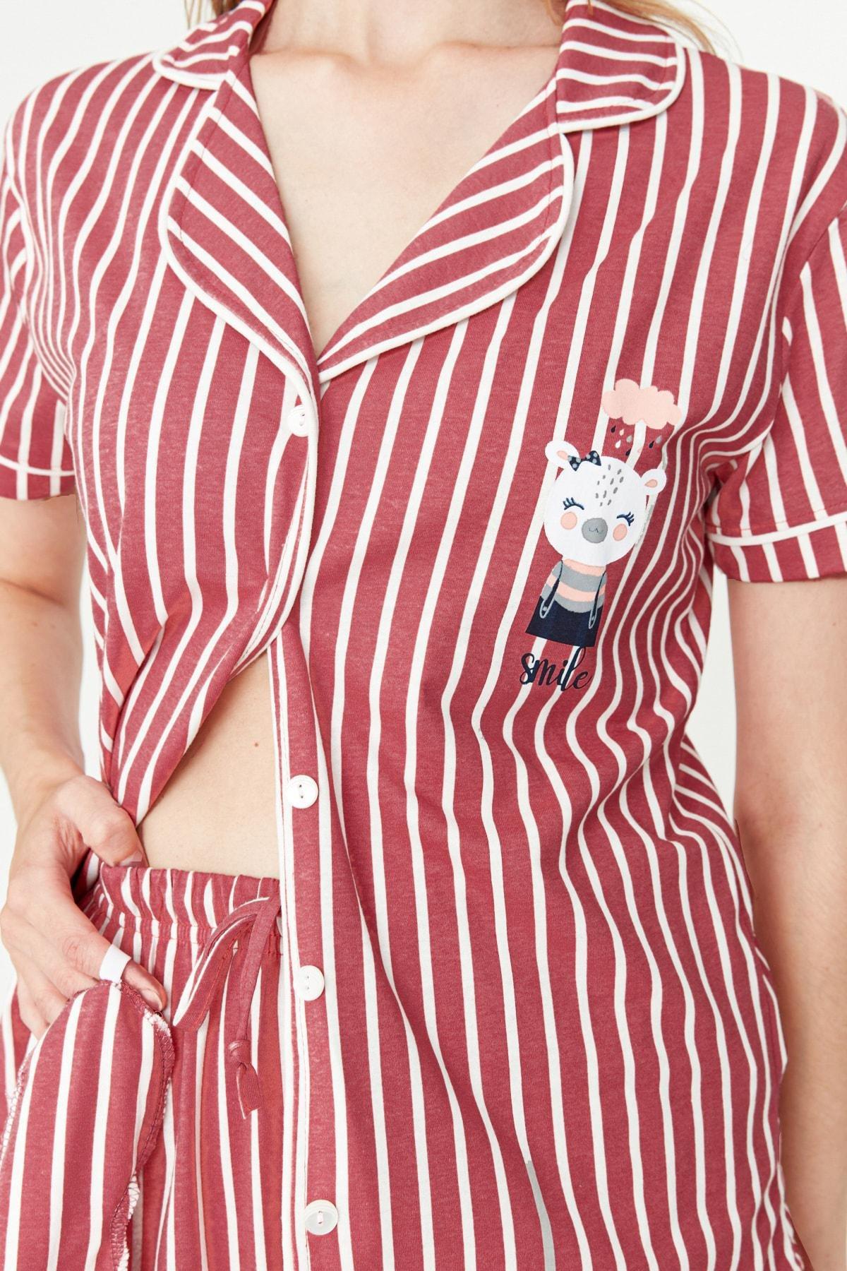 Pink Striped Pajama Set, , large image number 2