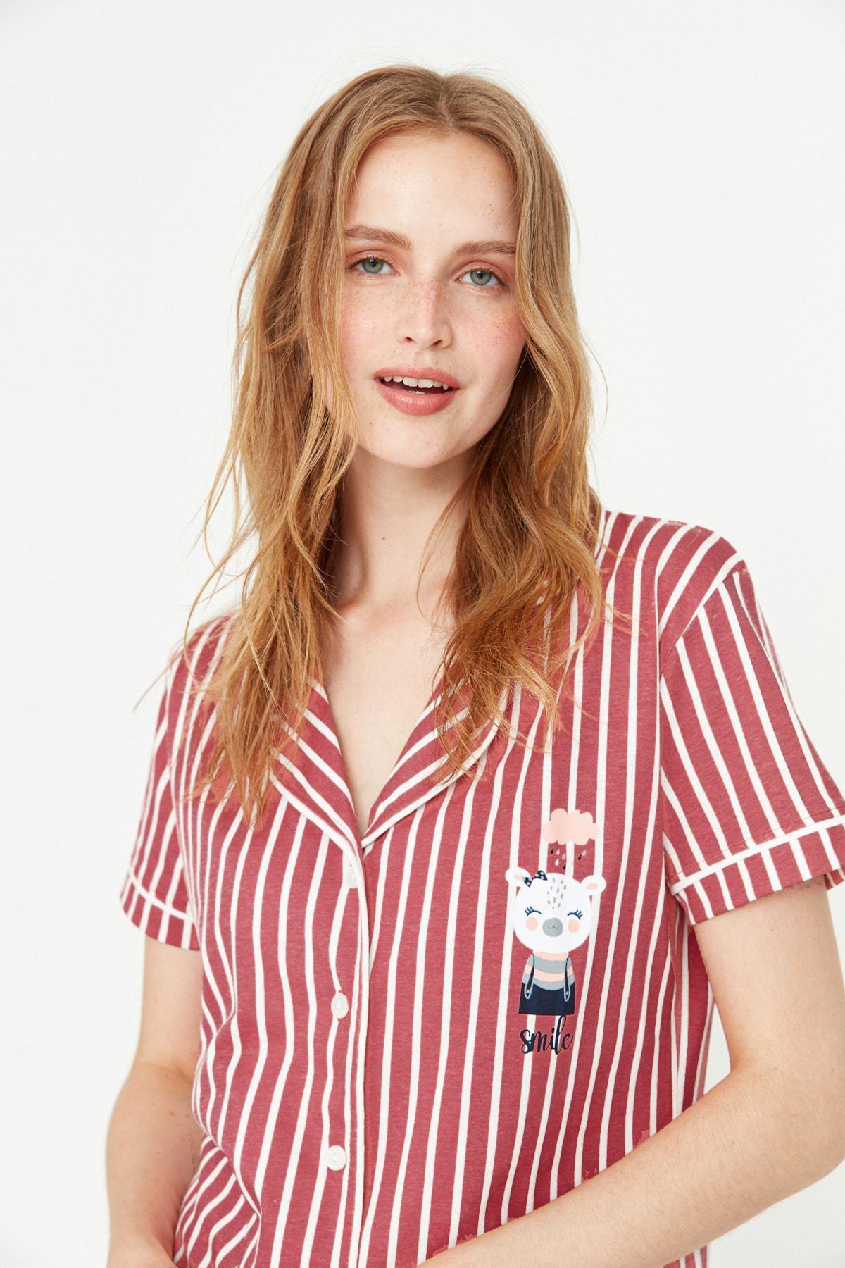 Pink Striped Pajama Set, , large image number 3