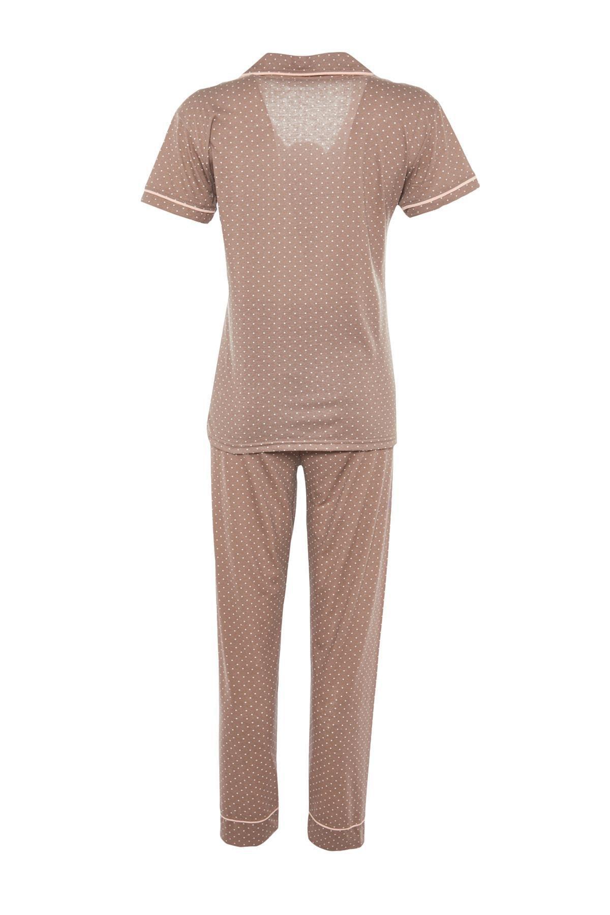 Brown Printed Pyjama Set, Brown, large image number 8