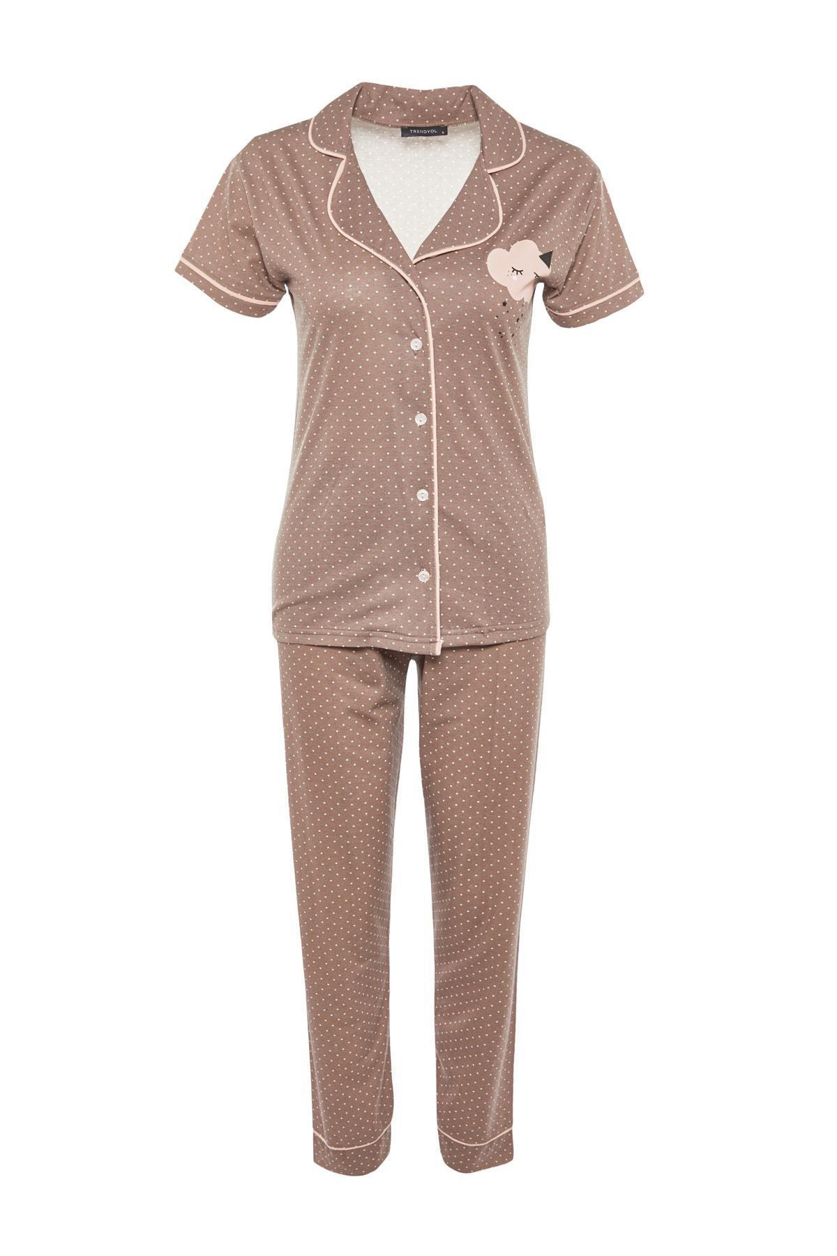 Brown Printed Pyjama Set, Brown, large image number 9