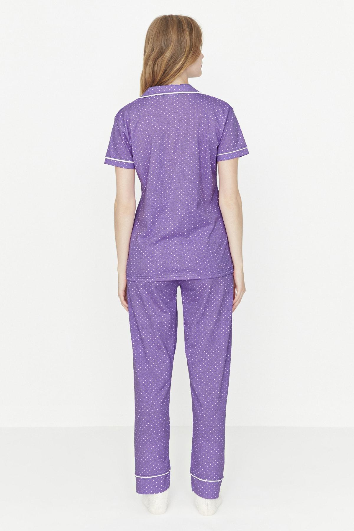 Trendyol - Purple Plain Pajama Set