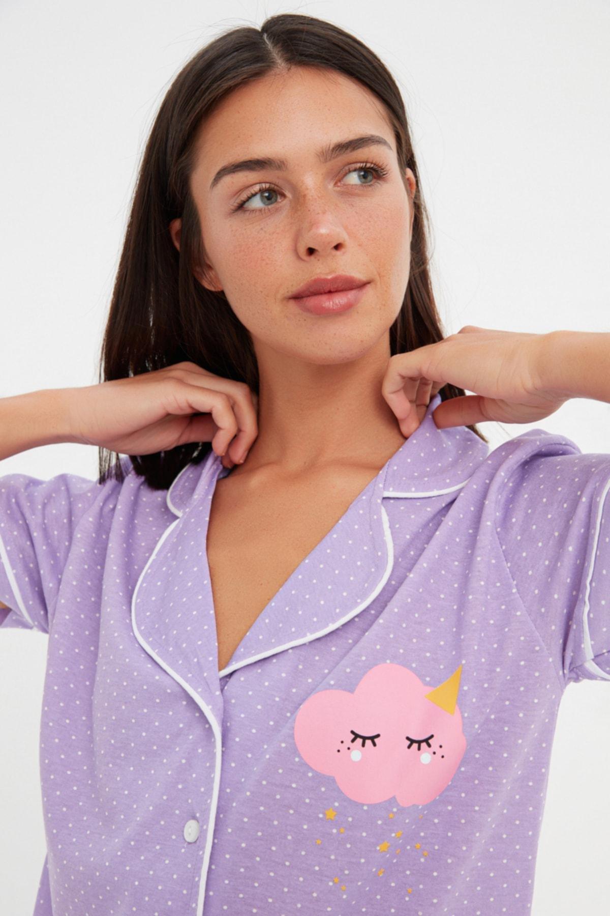 Purple Plain Pajama Set, , large image number 7