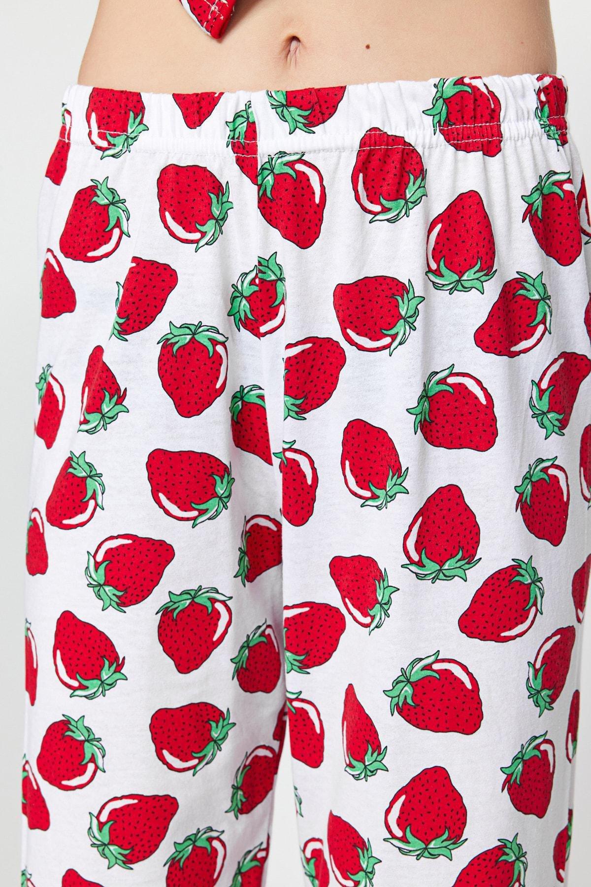 Red Pattern Knitted Pyjama Set, , large image number 4