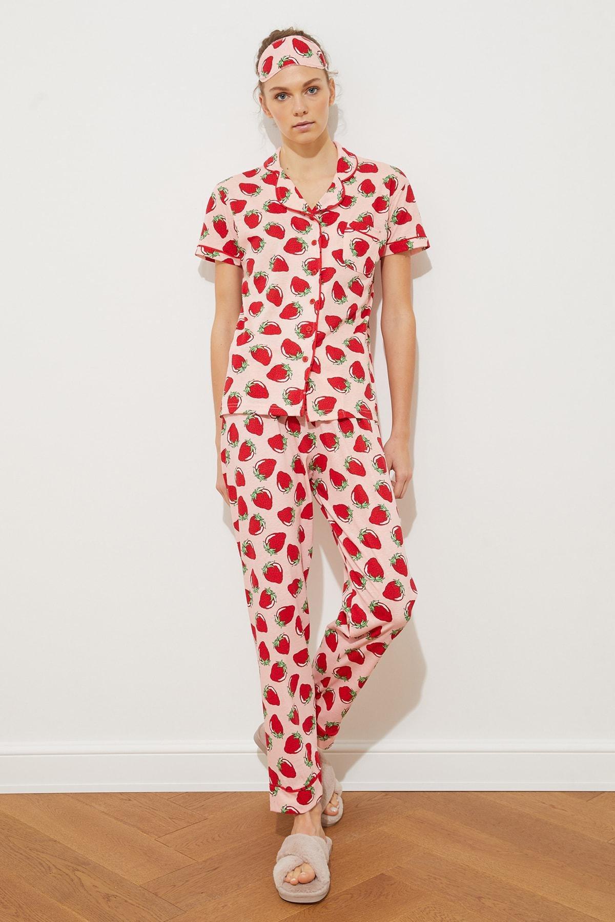 Pink Tropical Fitted Pajama Set, , large image number 2