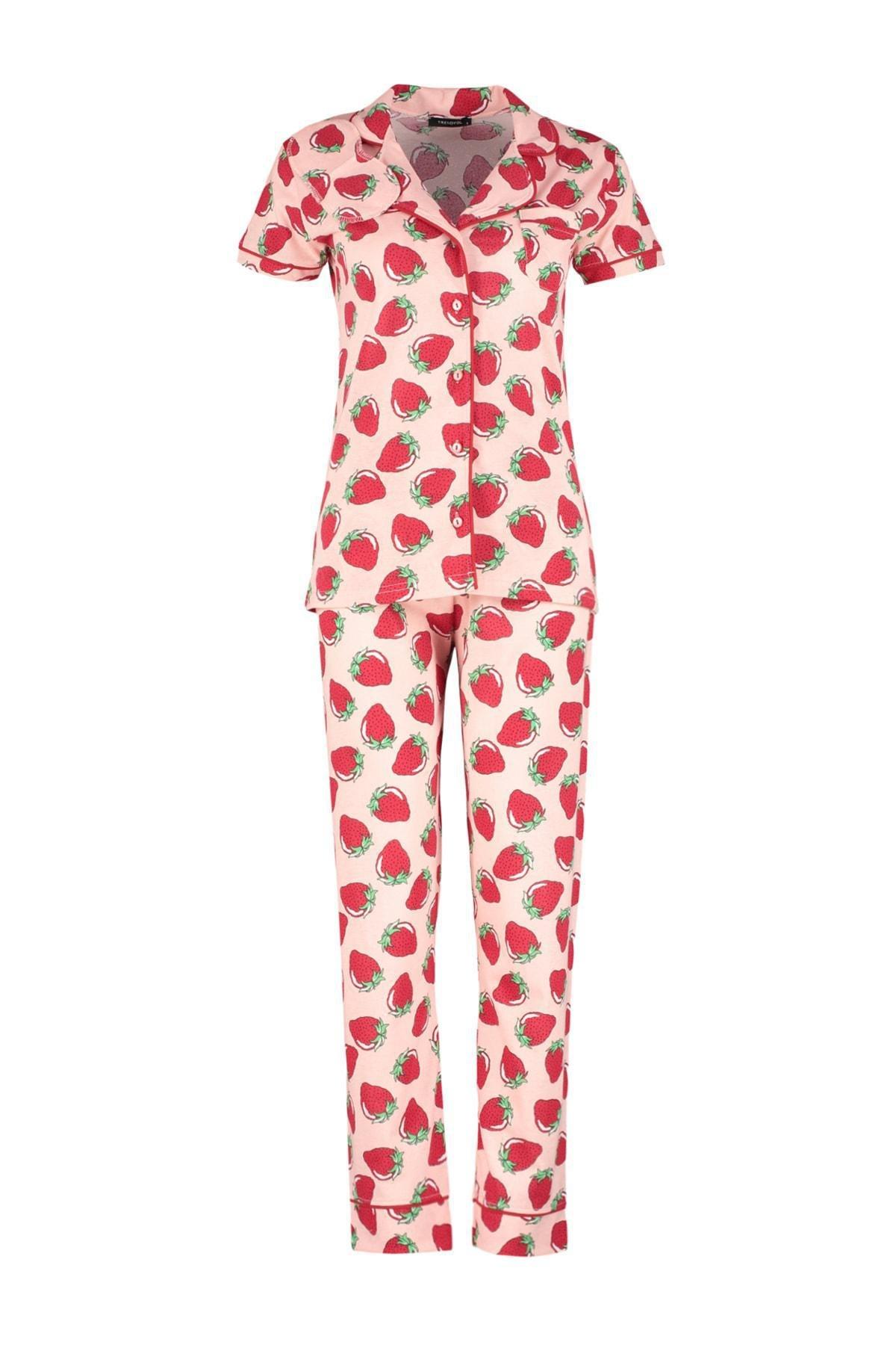Pink Tropical Fitted Pajama Set, , large image number 5