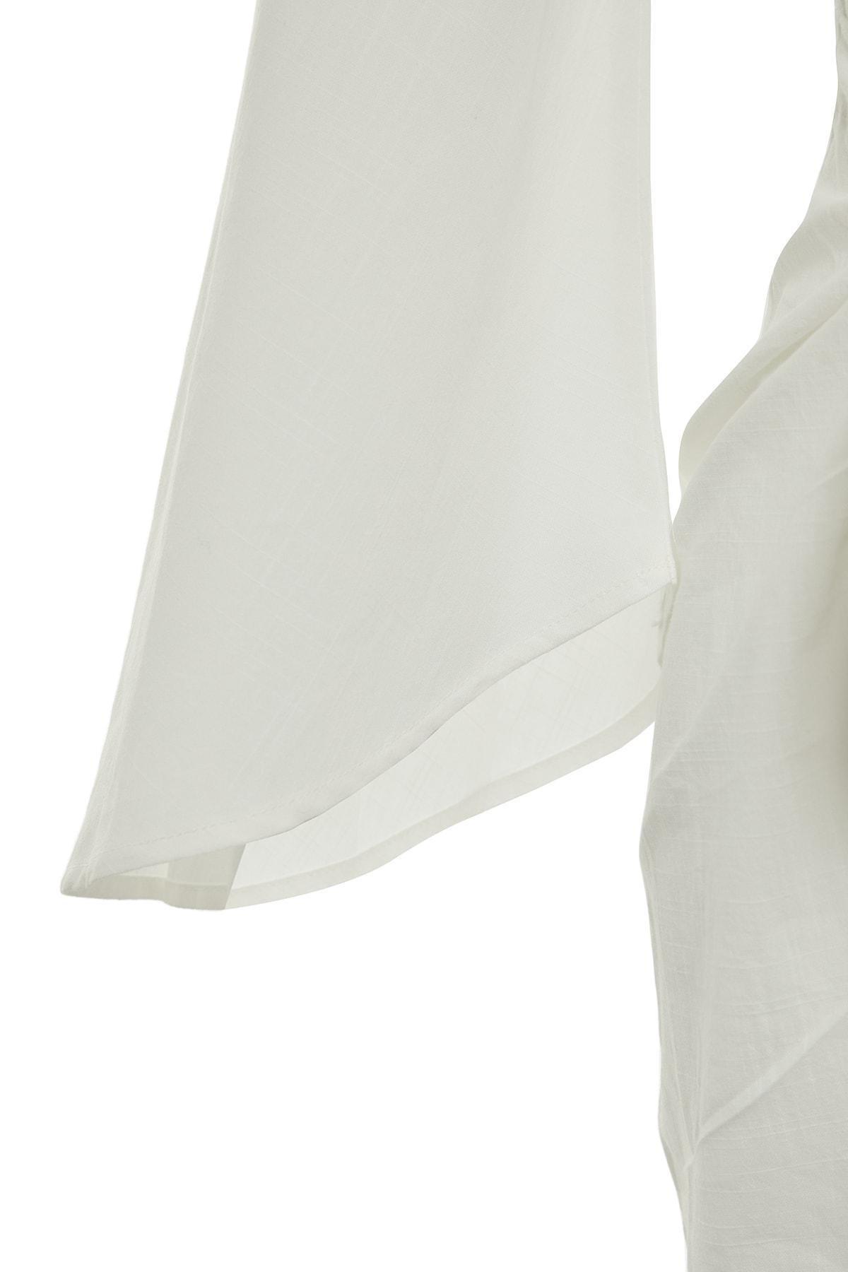 White V-Neck Shift Dress, , large image number 8