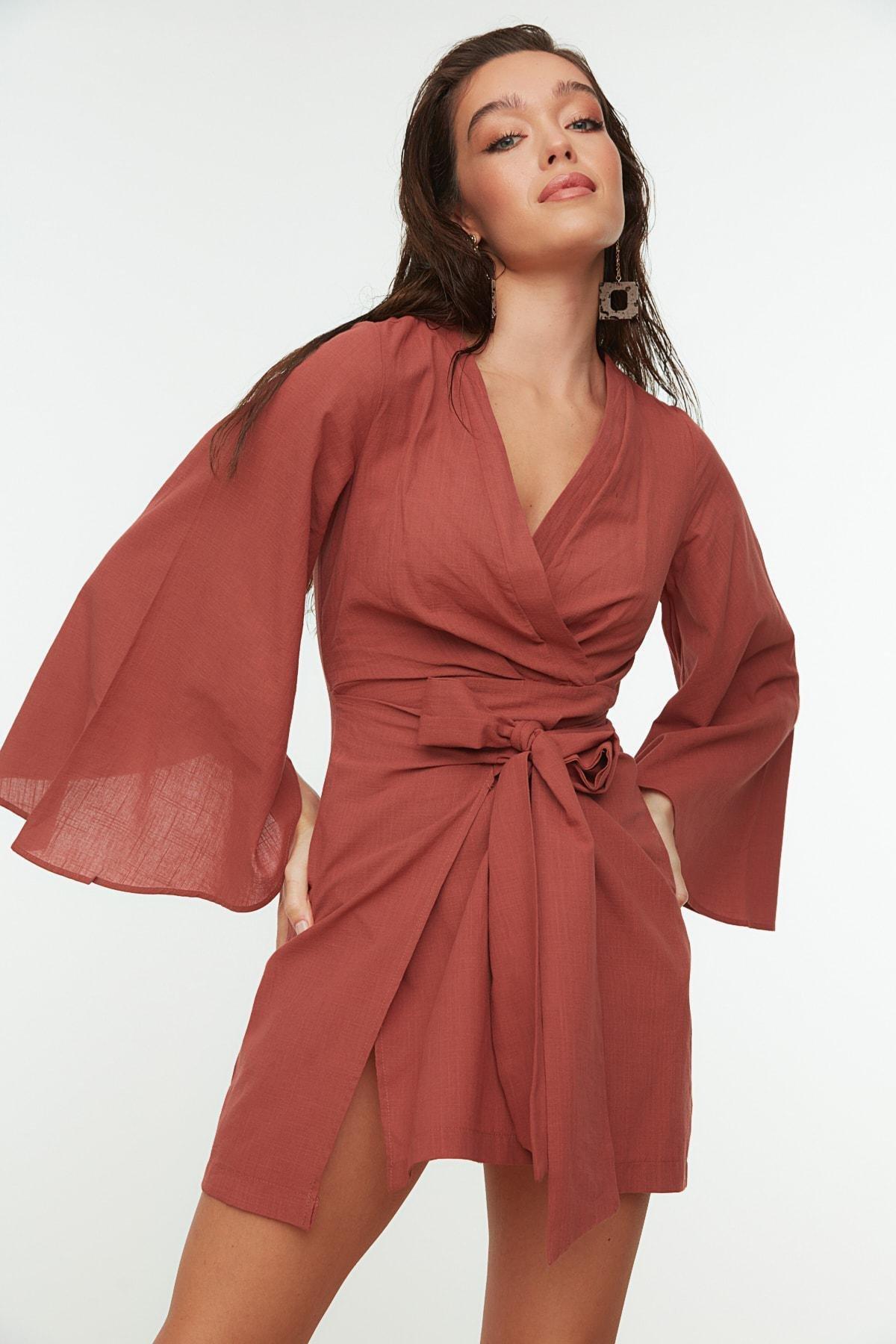 Pink V-Neck Shift Dress, , large image number 1