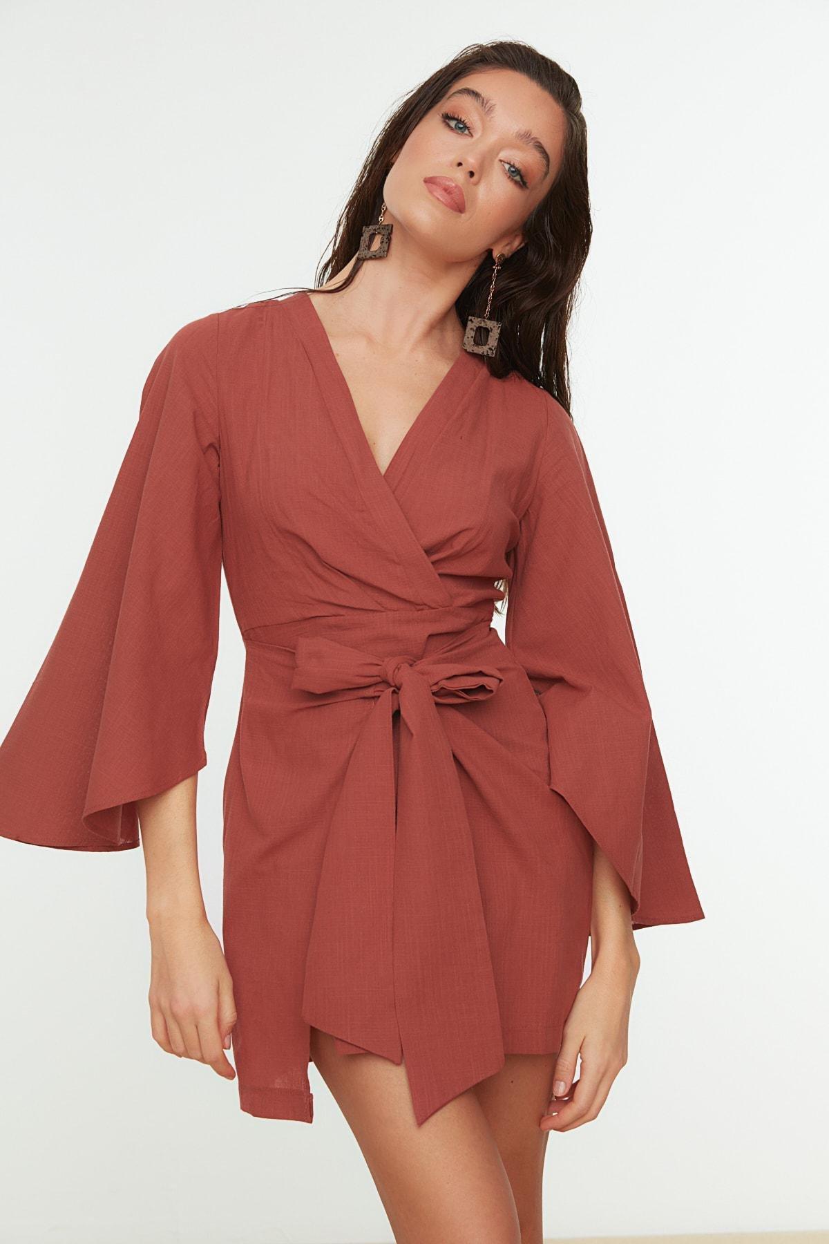 Pink V-Neck Shift Dress, , large image number 3
