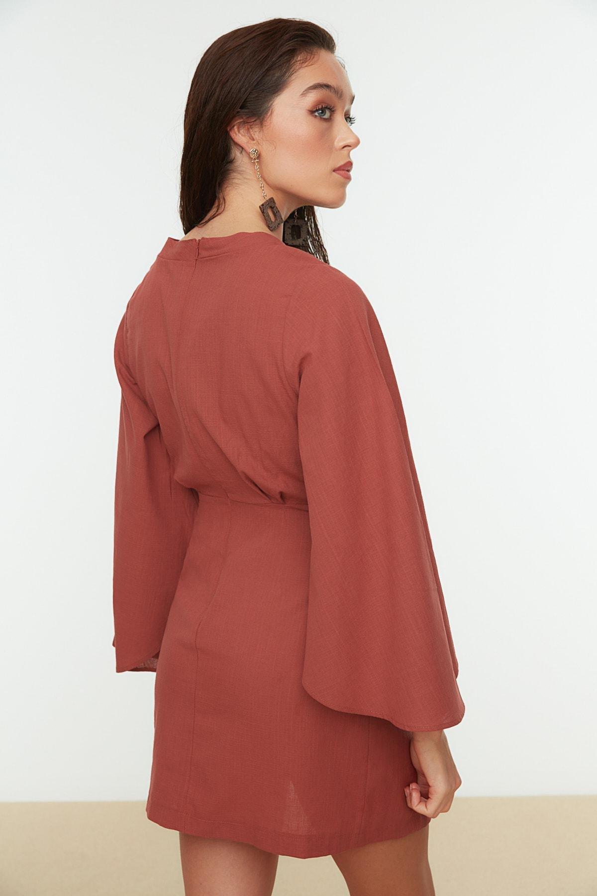 Pink V-Neck Shift Dress, , large image number 4