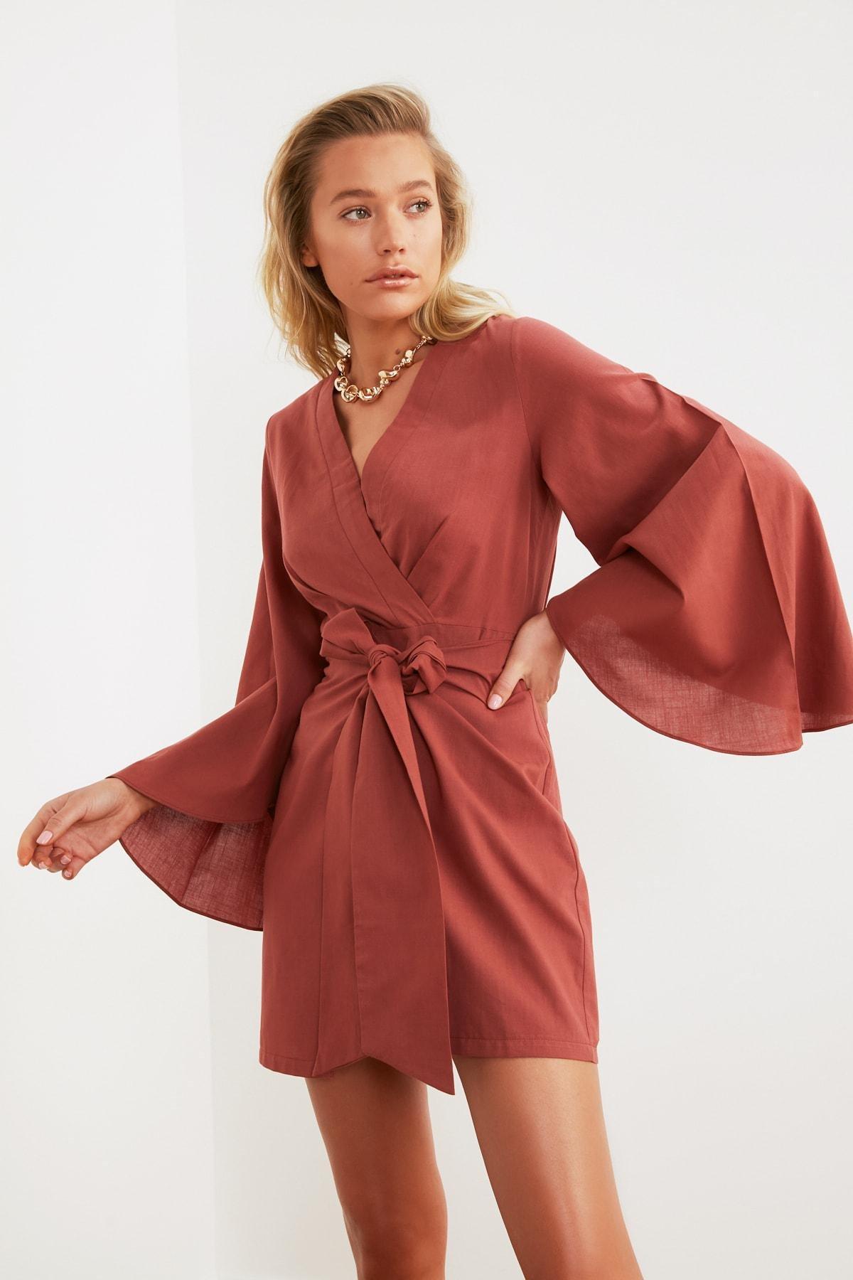 Pink V-Neck Shift Dress, , large image number 5