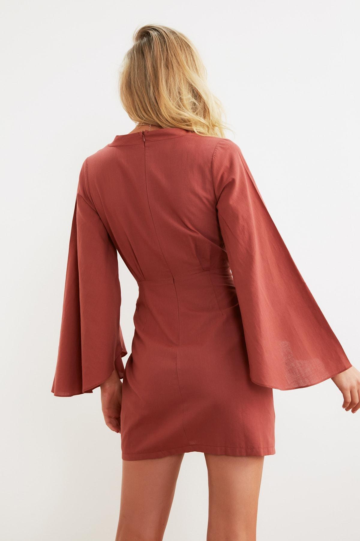 Pink V-Neck Shift Dress, , large image number 8