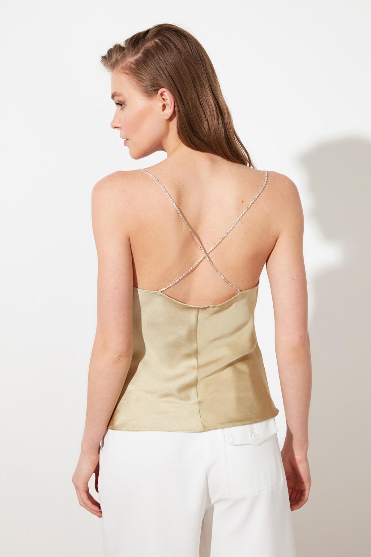 Gold Cowl Neck Blouse, , large image number 3