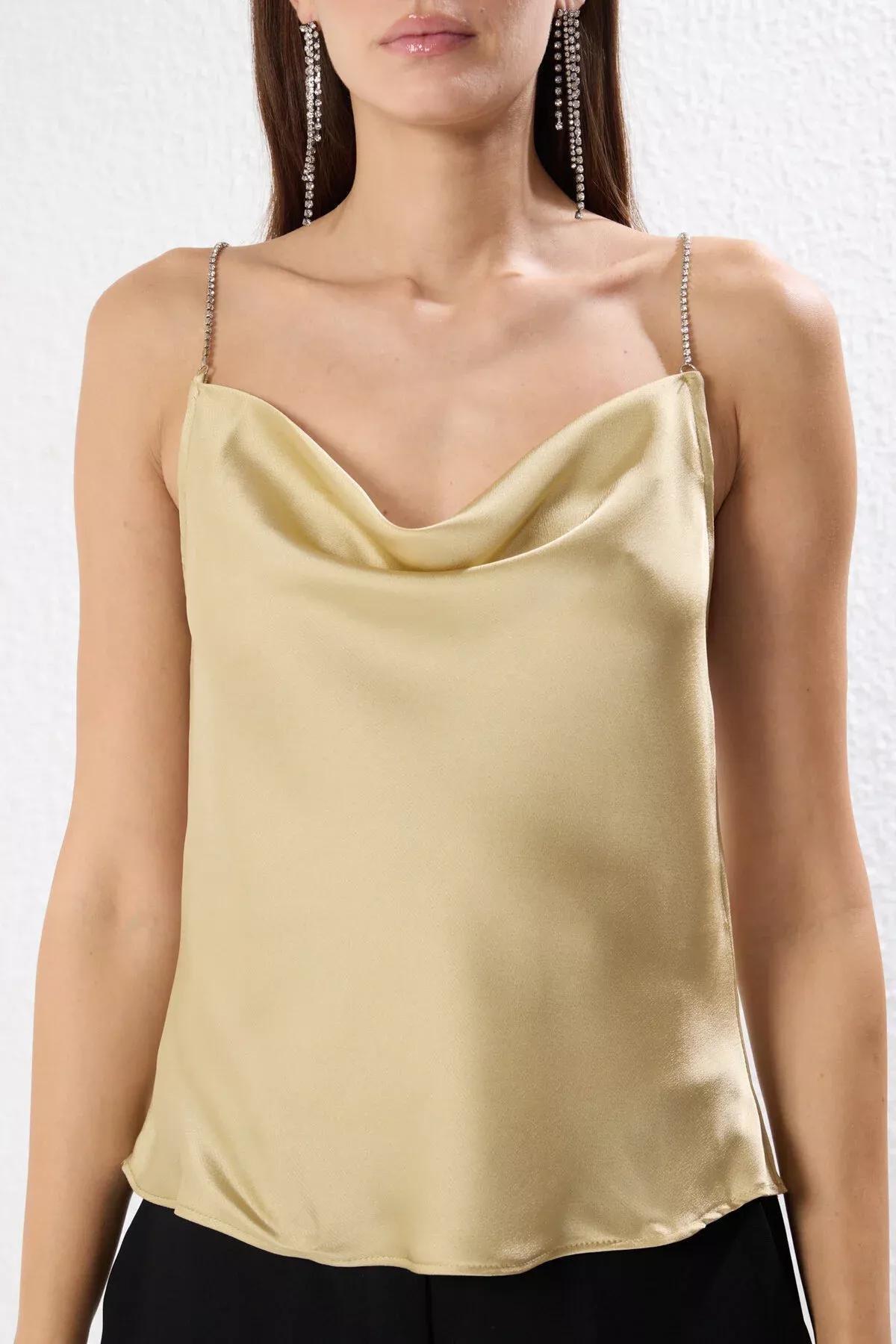 Gold Cowl Neck Blouse, , large image number 5