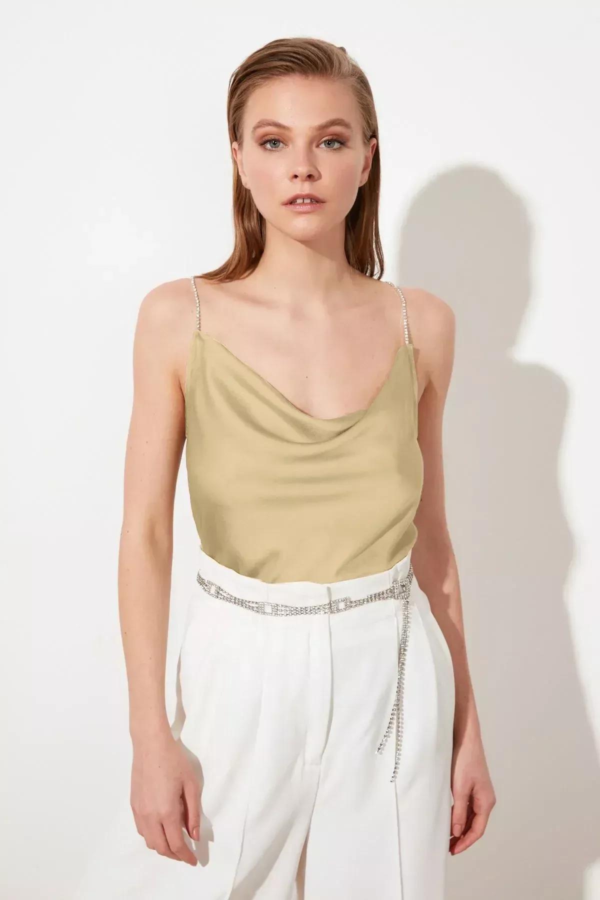 Gold Cowl Neck Blouse, , large image number 6