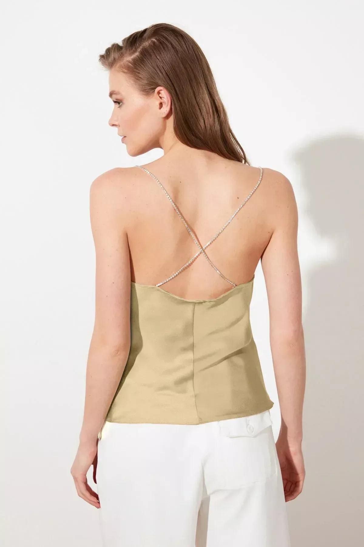 Gold Cowl Neck Blouse, , large image number 11