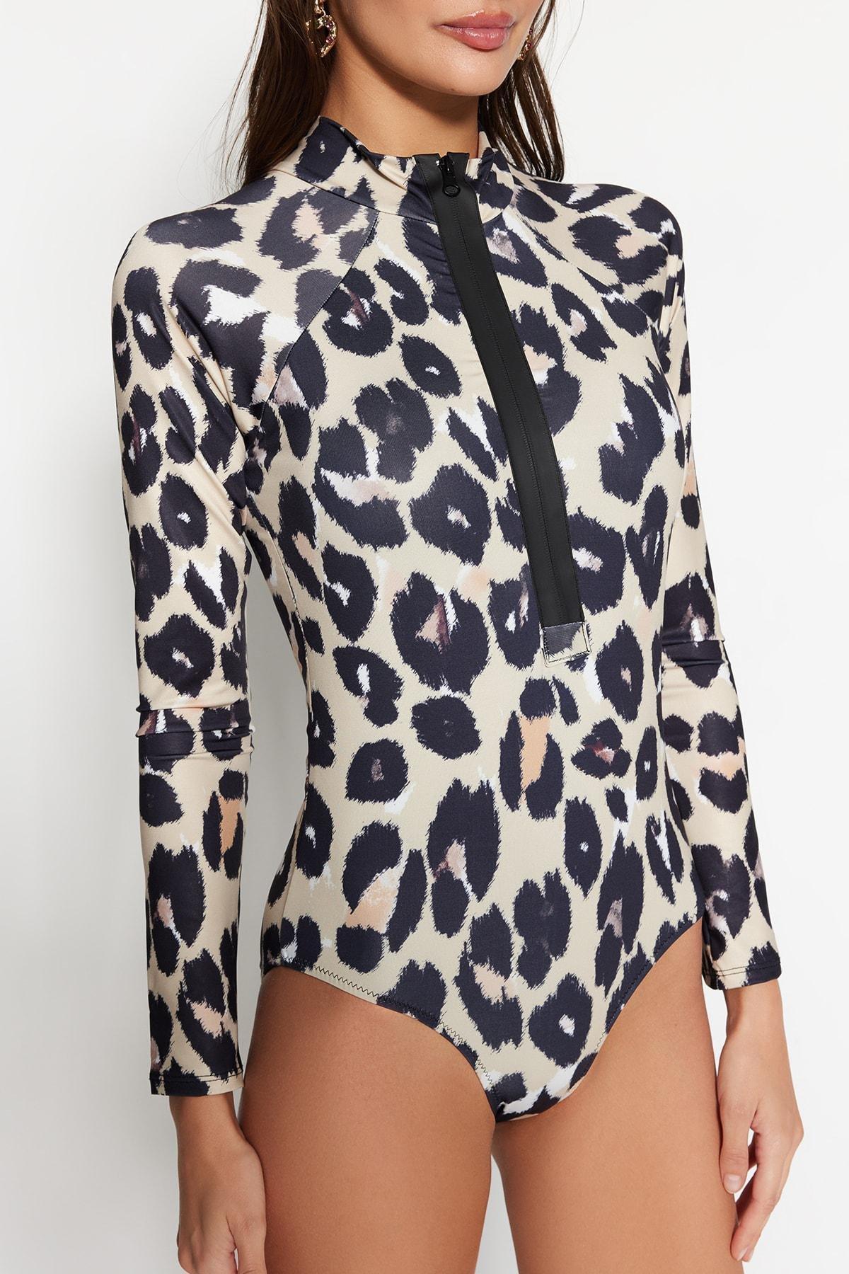 Multicolour Animal Print Swimsuit, Multicolor, large image number 2