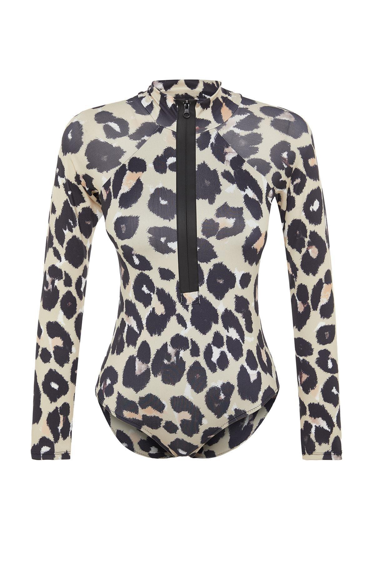 Multicolour Animal Print Swimsuit, Multicolor, large image number 6