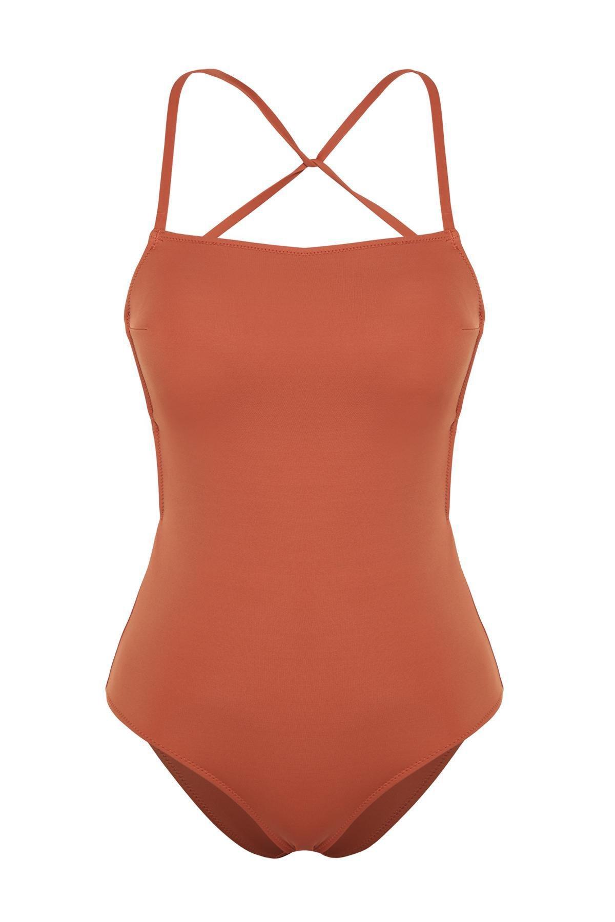 Red Square Neck Swimsuit, , large image number 5