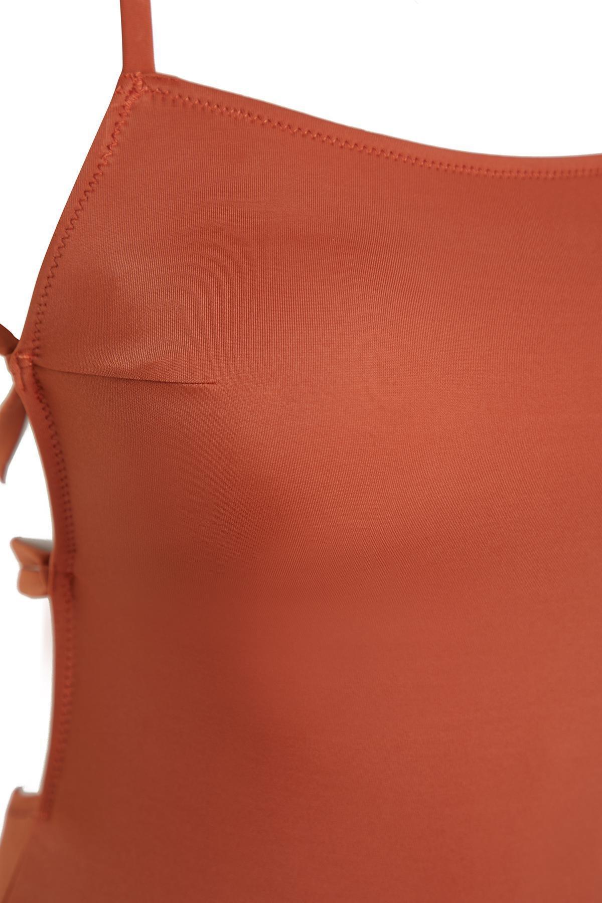 Red Square Neck Swimsuit, , large image number 6