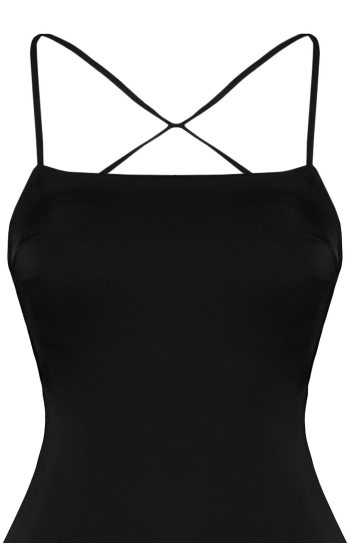 Black Plain Swimsuit, , large image number 5