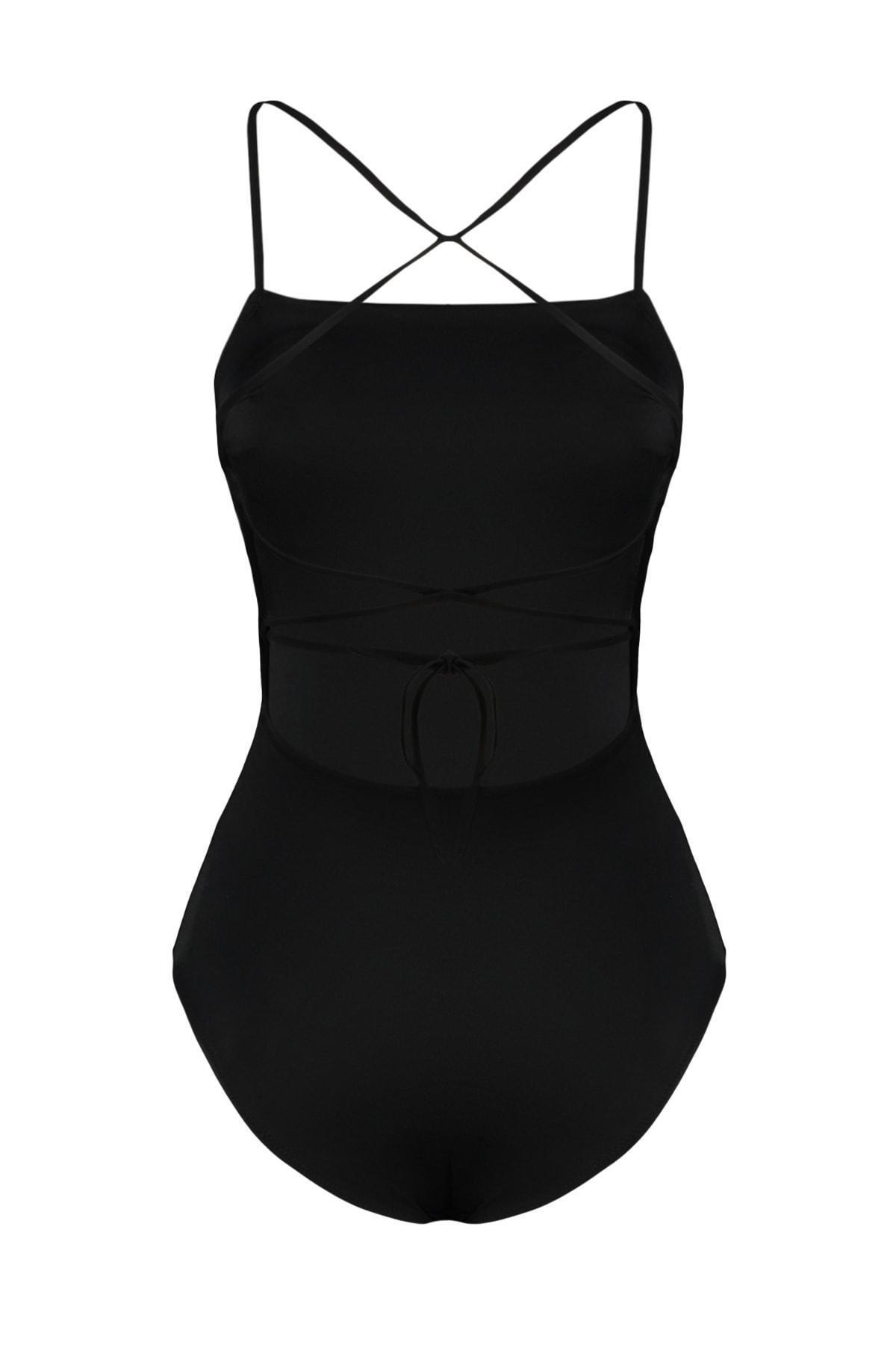 Black Plain Swimsuit, , large image number 6