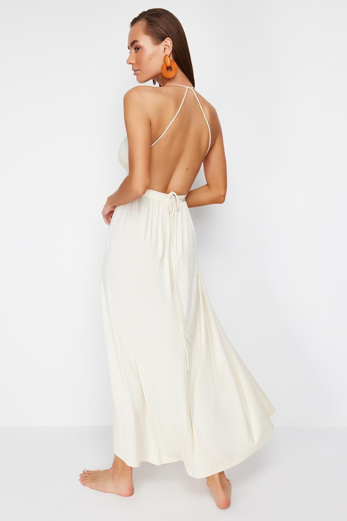 Ecru Bridal Knitted Beach Dress, , large image number 0
