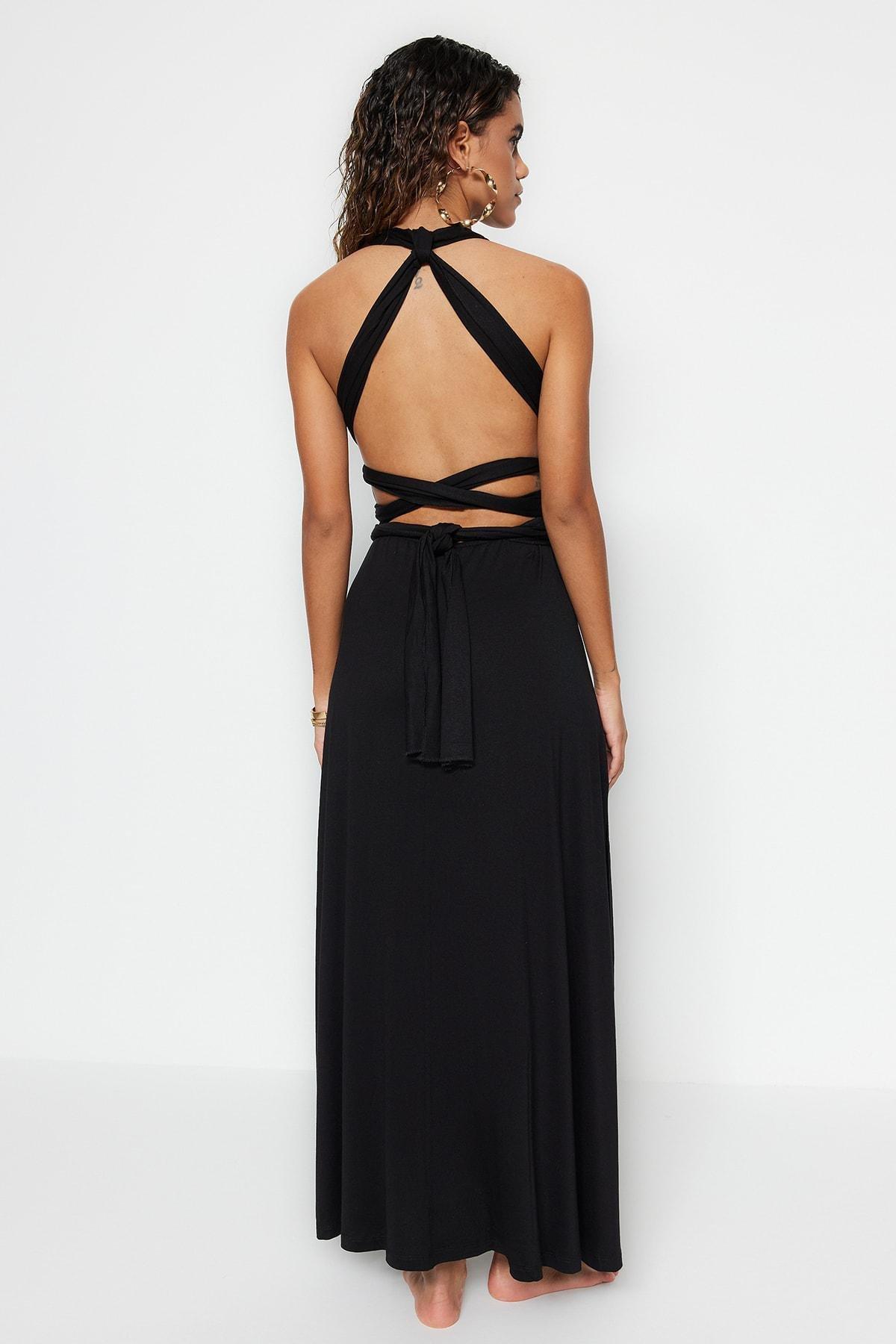 Black Shift V-Neck Dress, , large image number 2