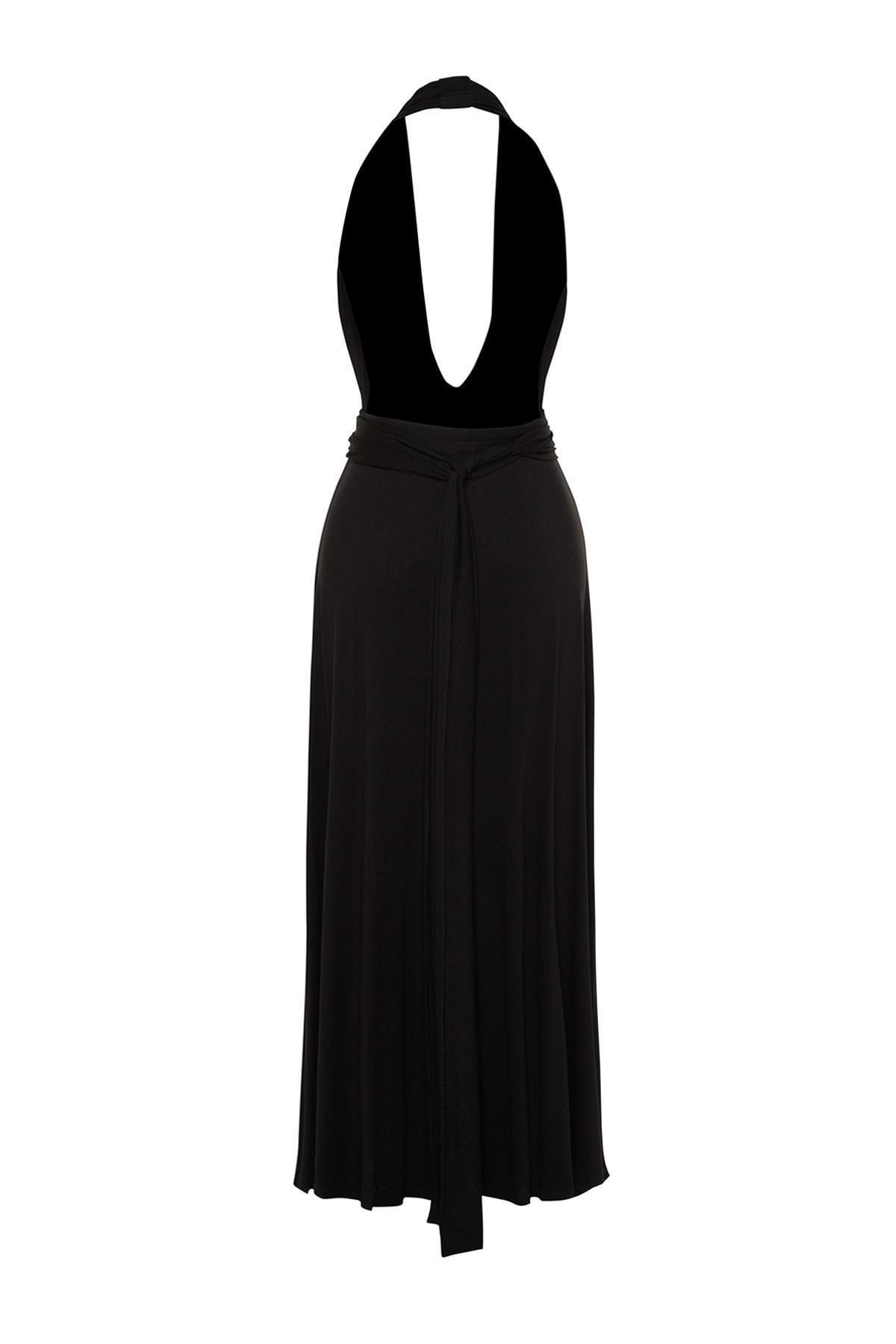 Trendyol - Black Shift V-Neck Dress