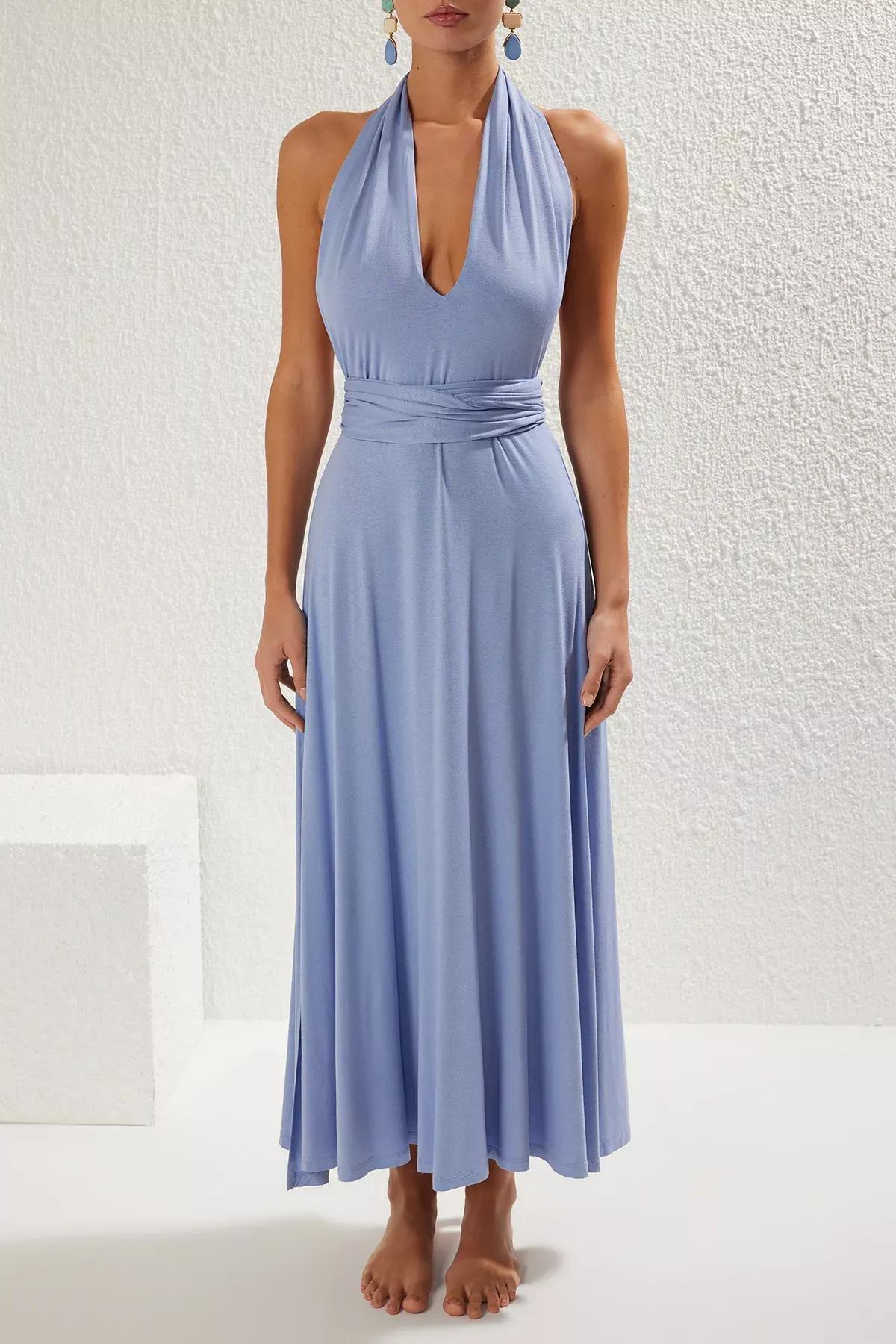 Belted A-Line Vacation Maxi Dress, , large image number 2