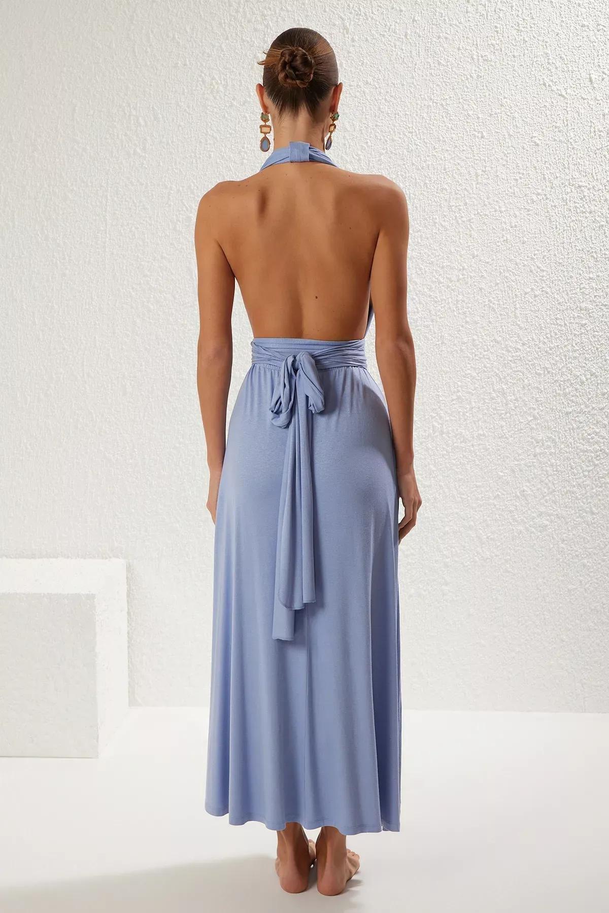 Belted A-Line Vacation Maxi Dress, , large image number 4