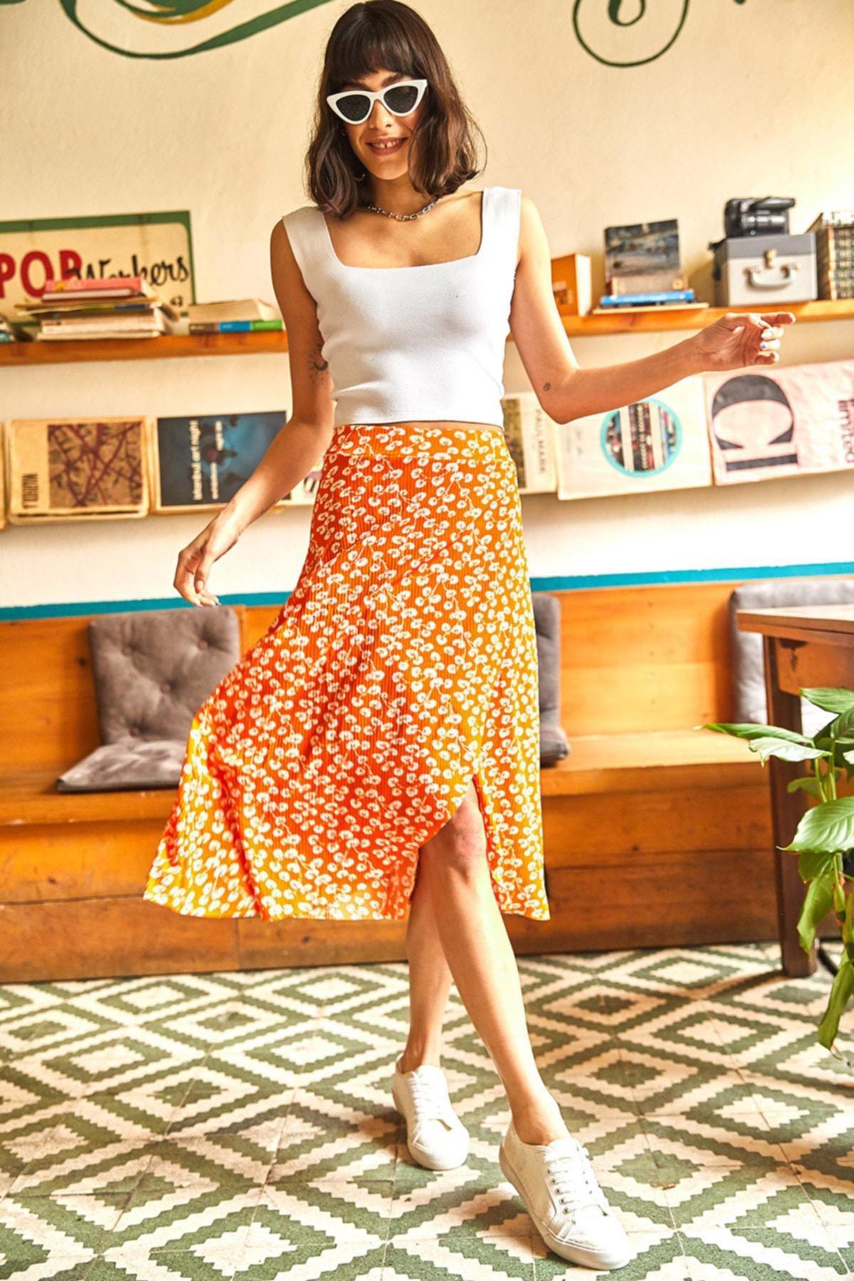 Orange Wrapped Skirt, , large image number 0