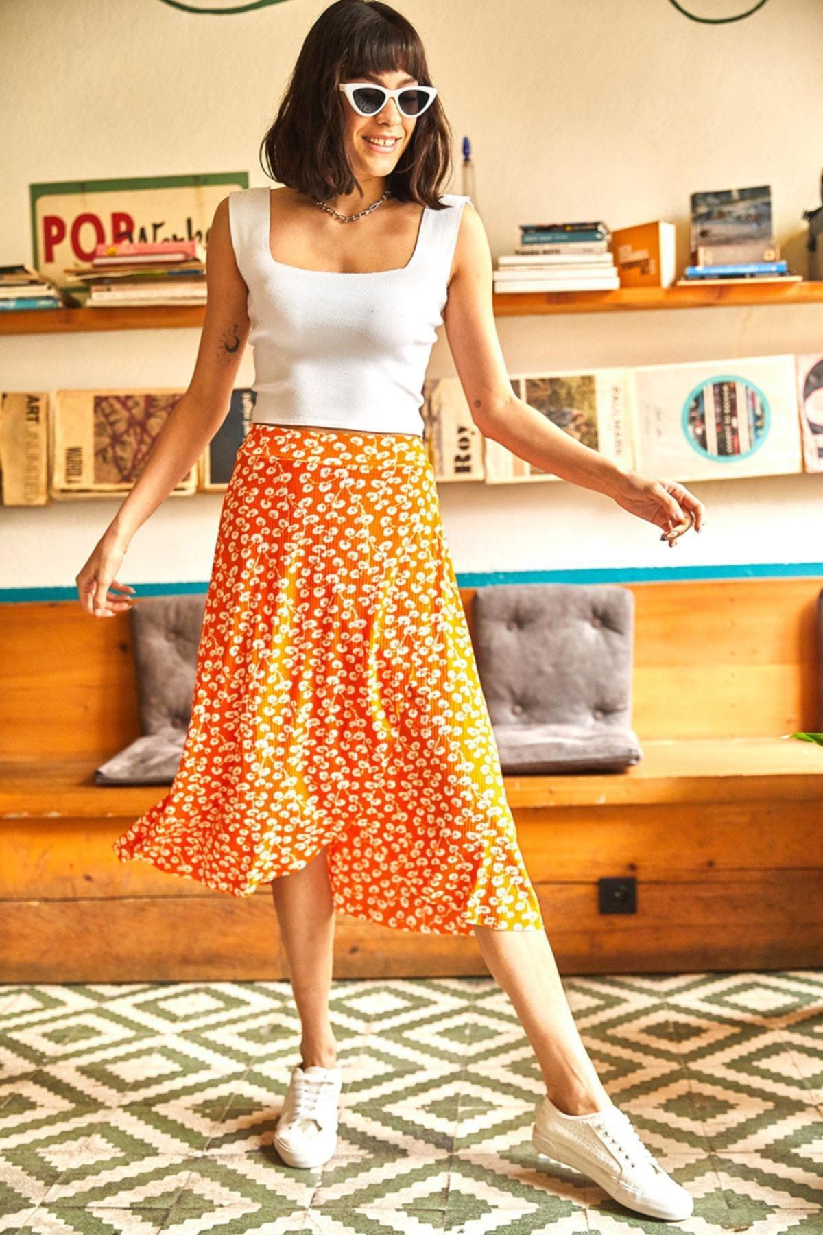 Orange Wrapped Skirt, , large image number 1