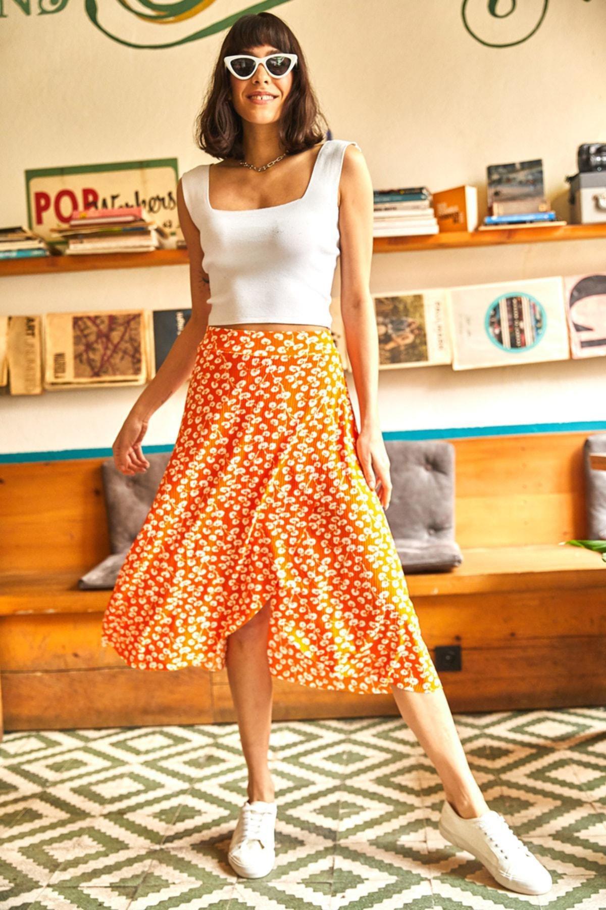 Orange Wrapped Skirt, , large image number 3