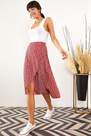 Olalook - Red A-Line Midi Skirt