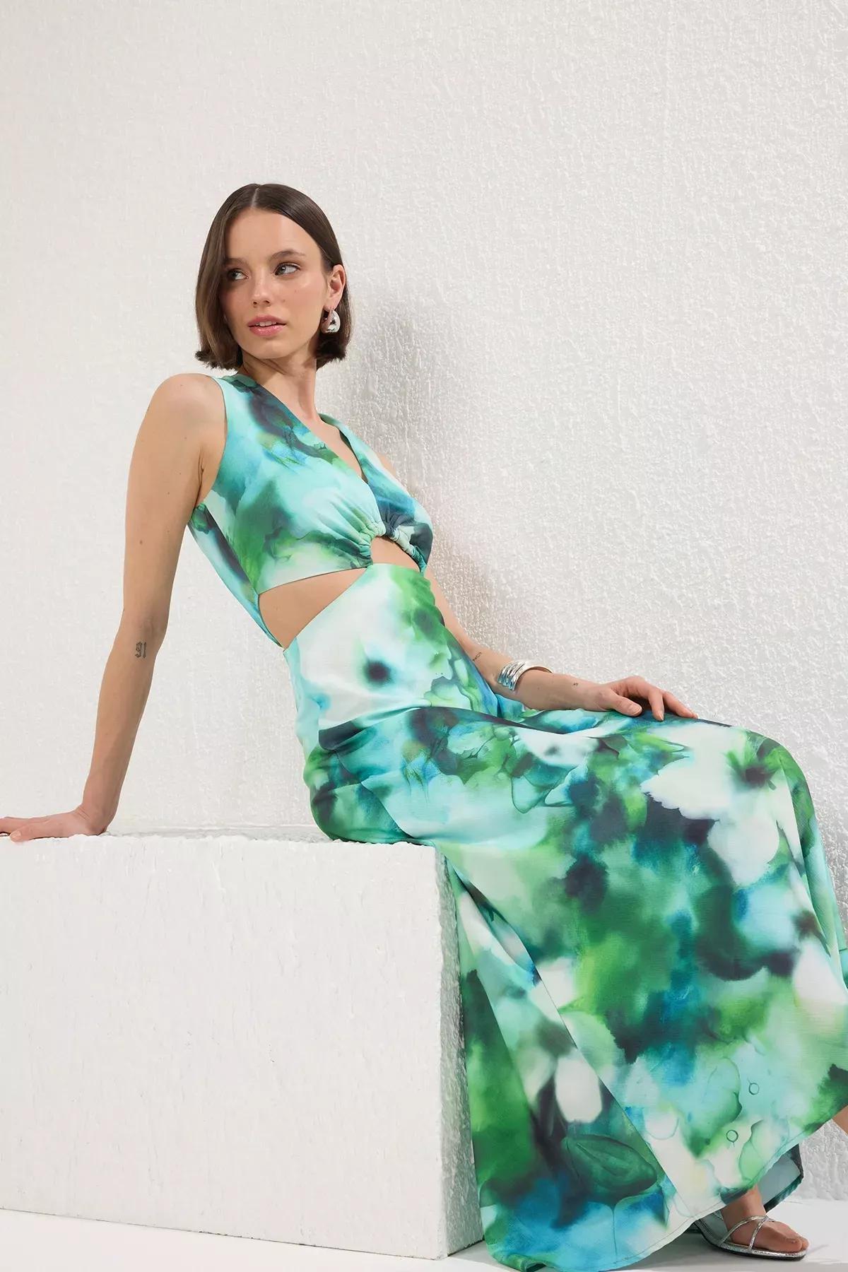 Batik Tie Dye A-Line Maxi Dress, , large image number 0