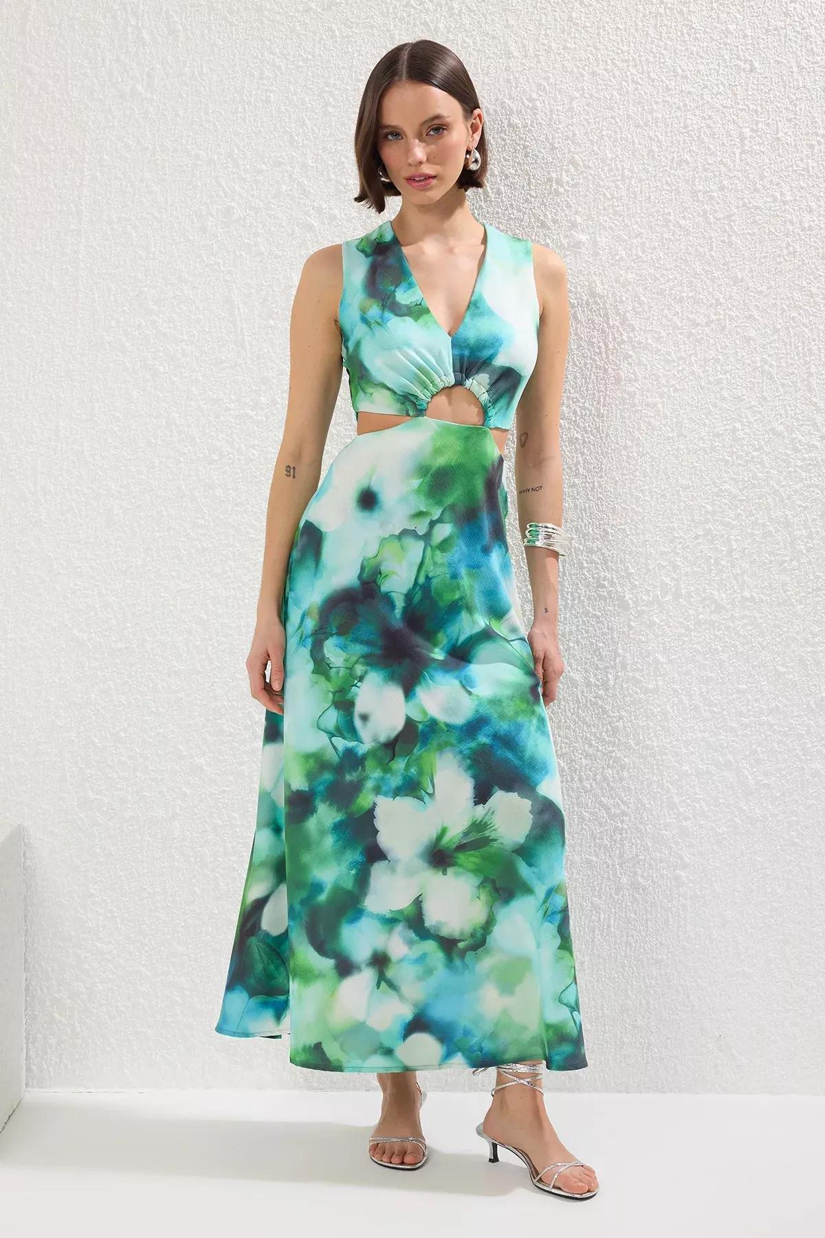 Batik Tie Dye A-Line Maxi Dress, , large image number 1