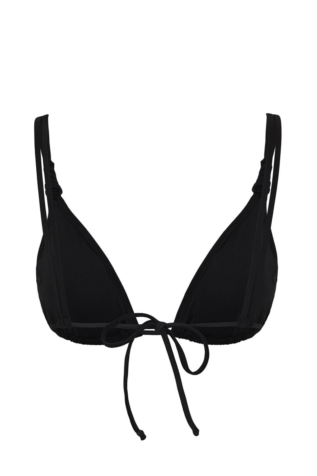 Black Triangle Knotted Bikini Top, , large image number 4