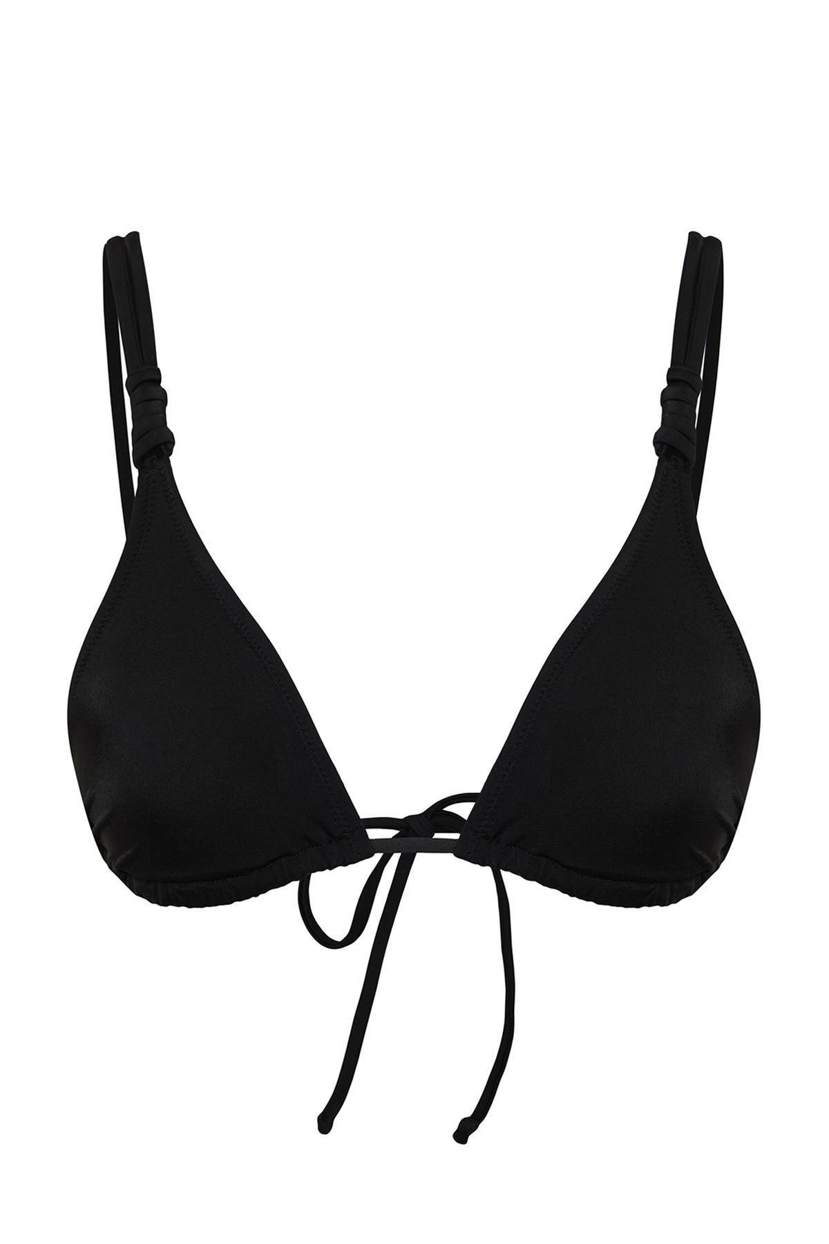 Black Triangle Knotted Bikini Top, , large image number 5