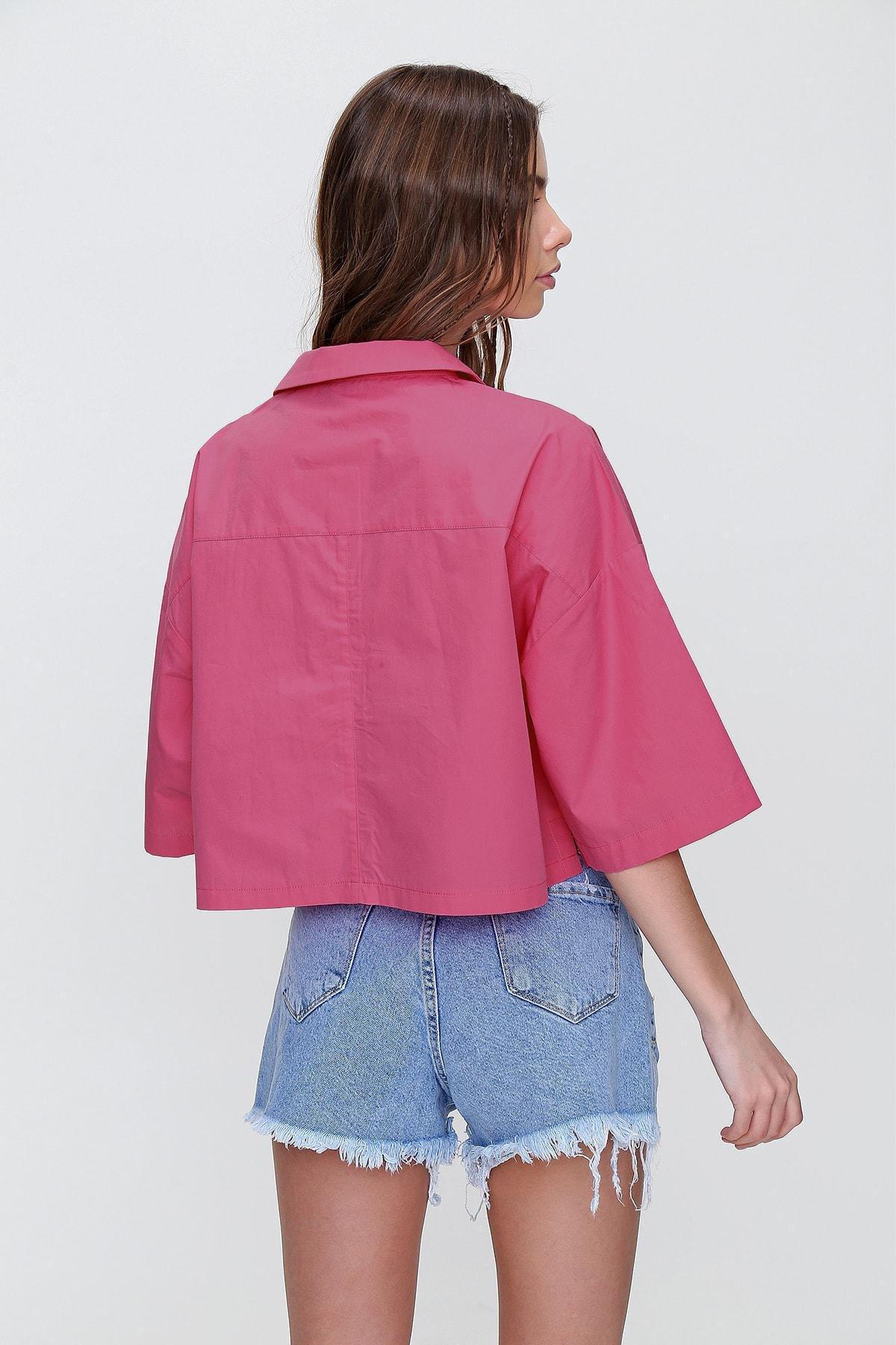 Pink Cropped Shirt, , large image number 3