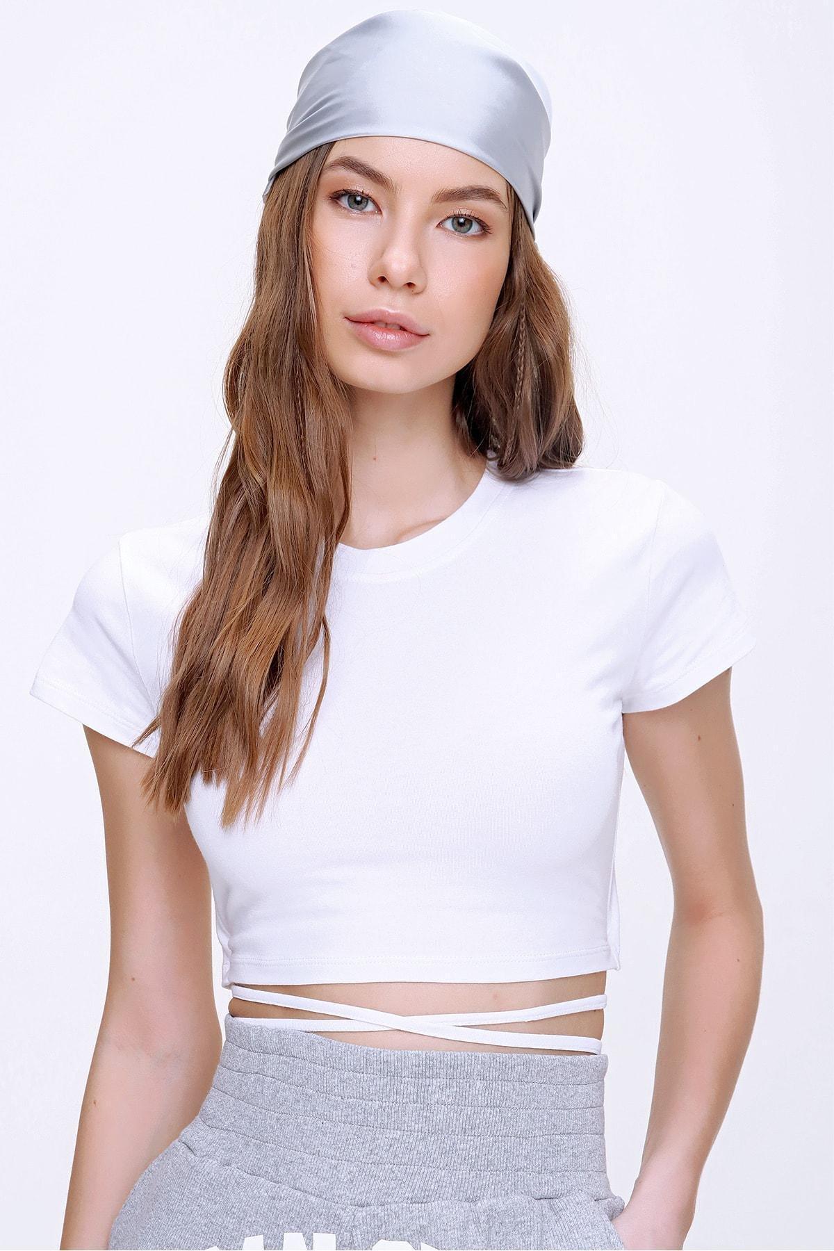 White Crew Neck T-Shirt, , large image number 1