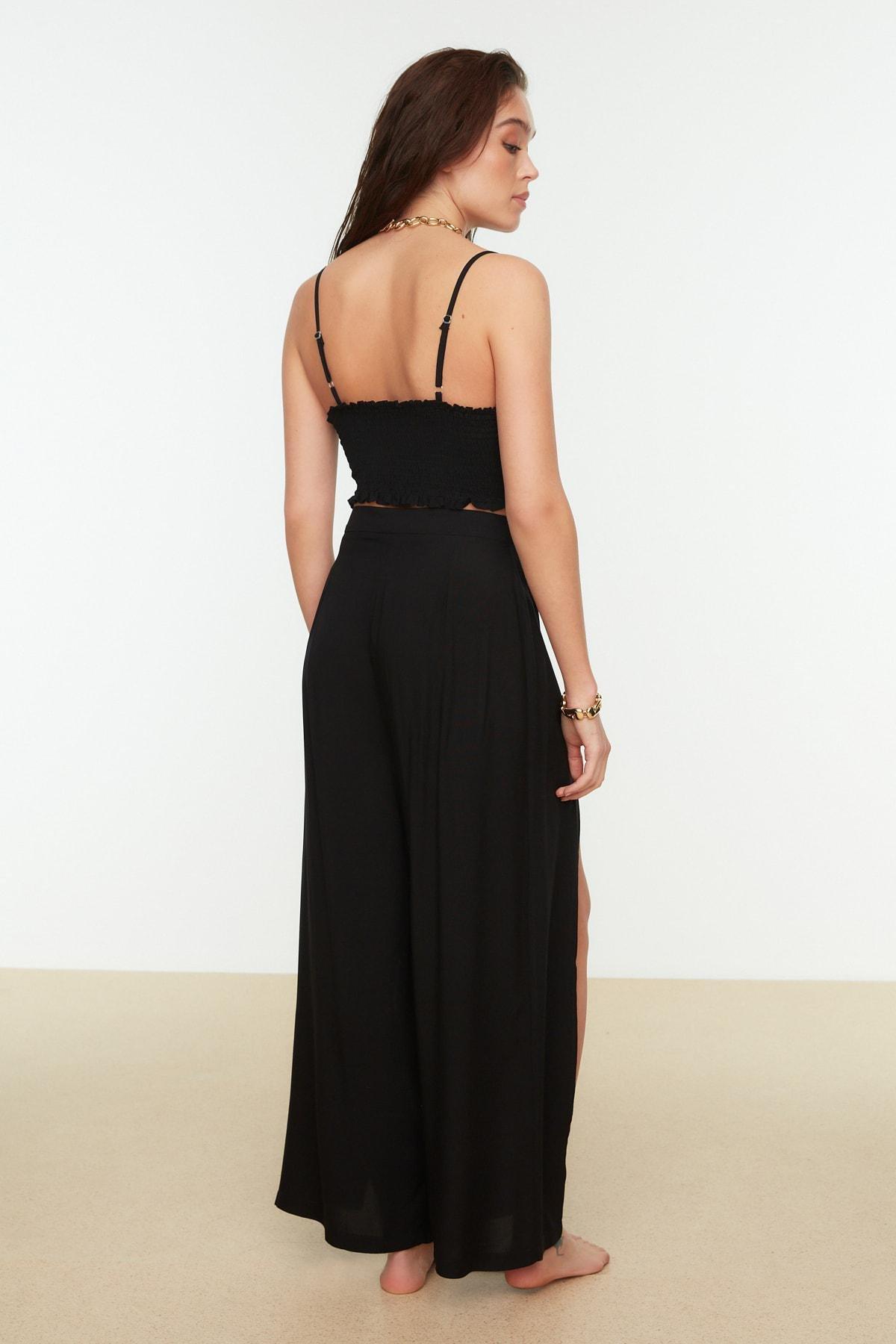 Black V-Neck Regular Co-Ord Set, , large image number 3