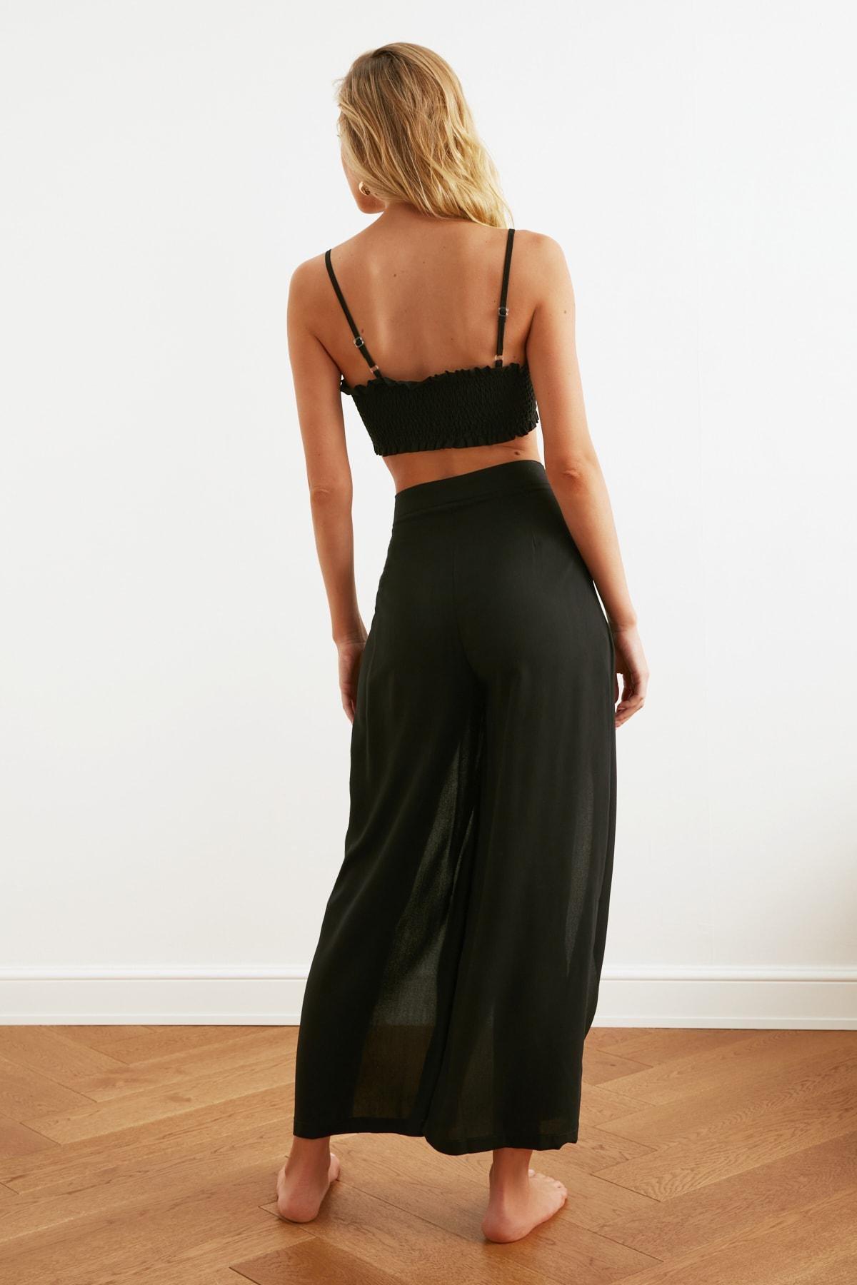 Black V-Neck Regular Co-Ord Set, , large image number 8